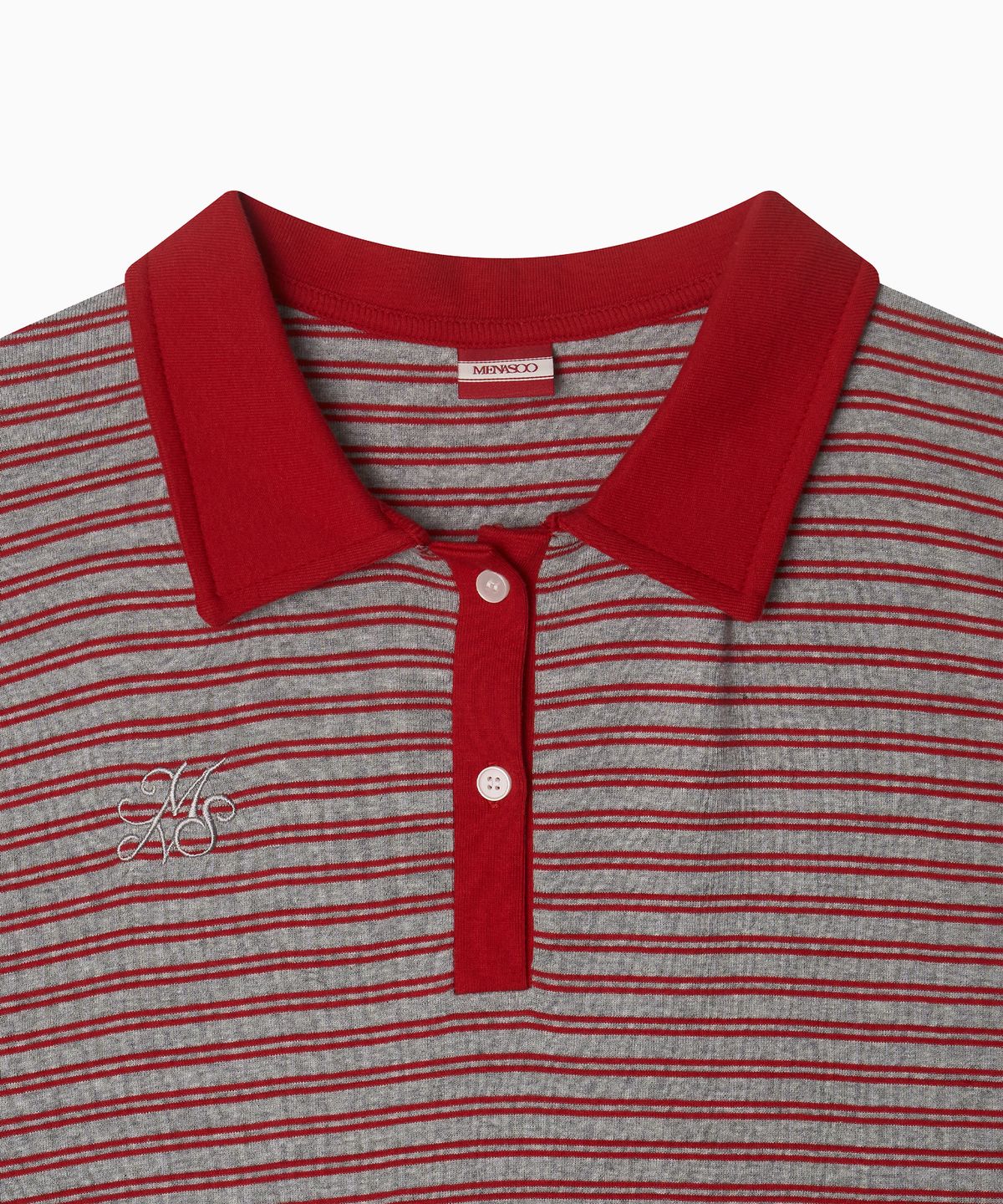 미나수(MENASOO) Color Combination Stripe Sleeveless_Red
