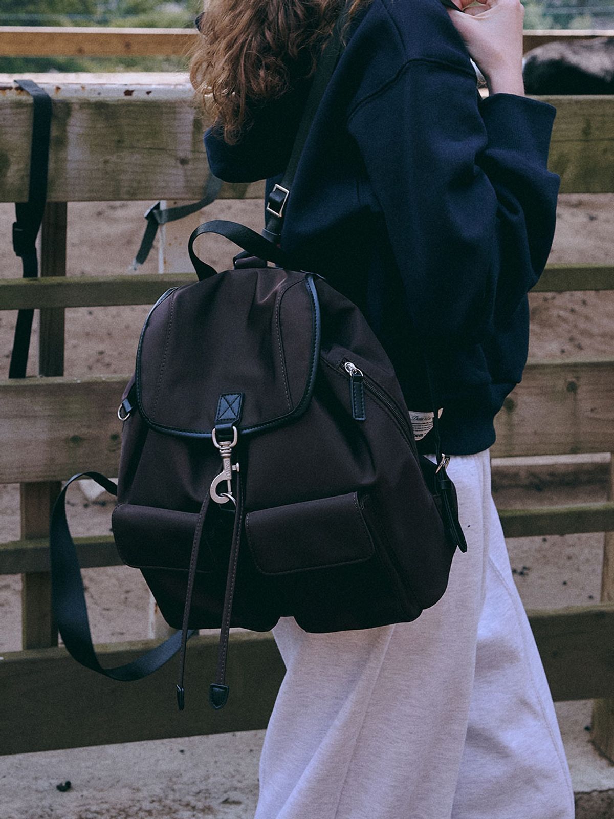 데누(DENU) [아울렛]Miko Vintage Lock Backpack [BROWN]