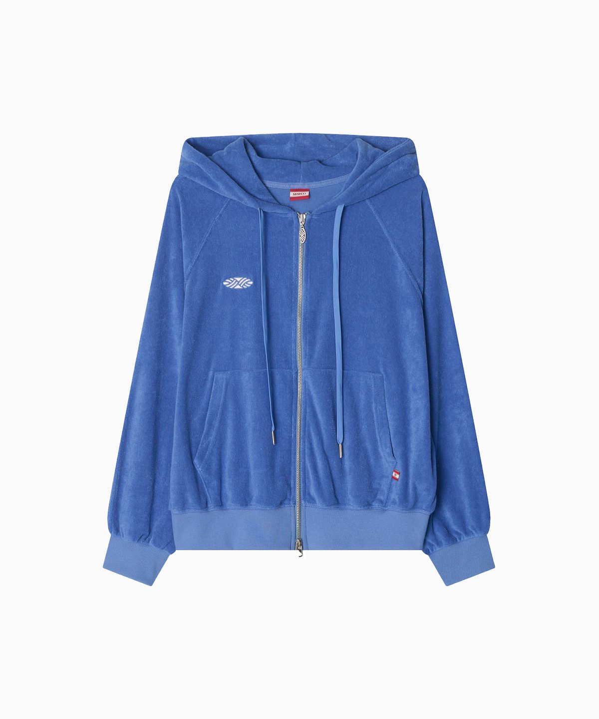 미나수(MENASOO) Terry Raglan Hooded Zip Up_Blue