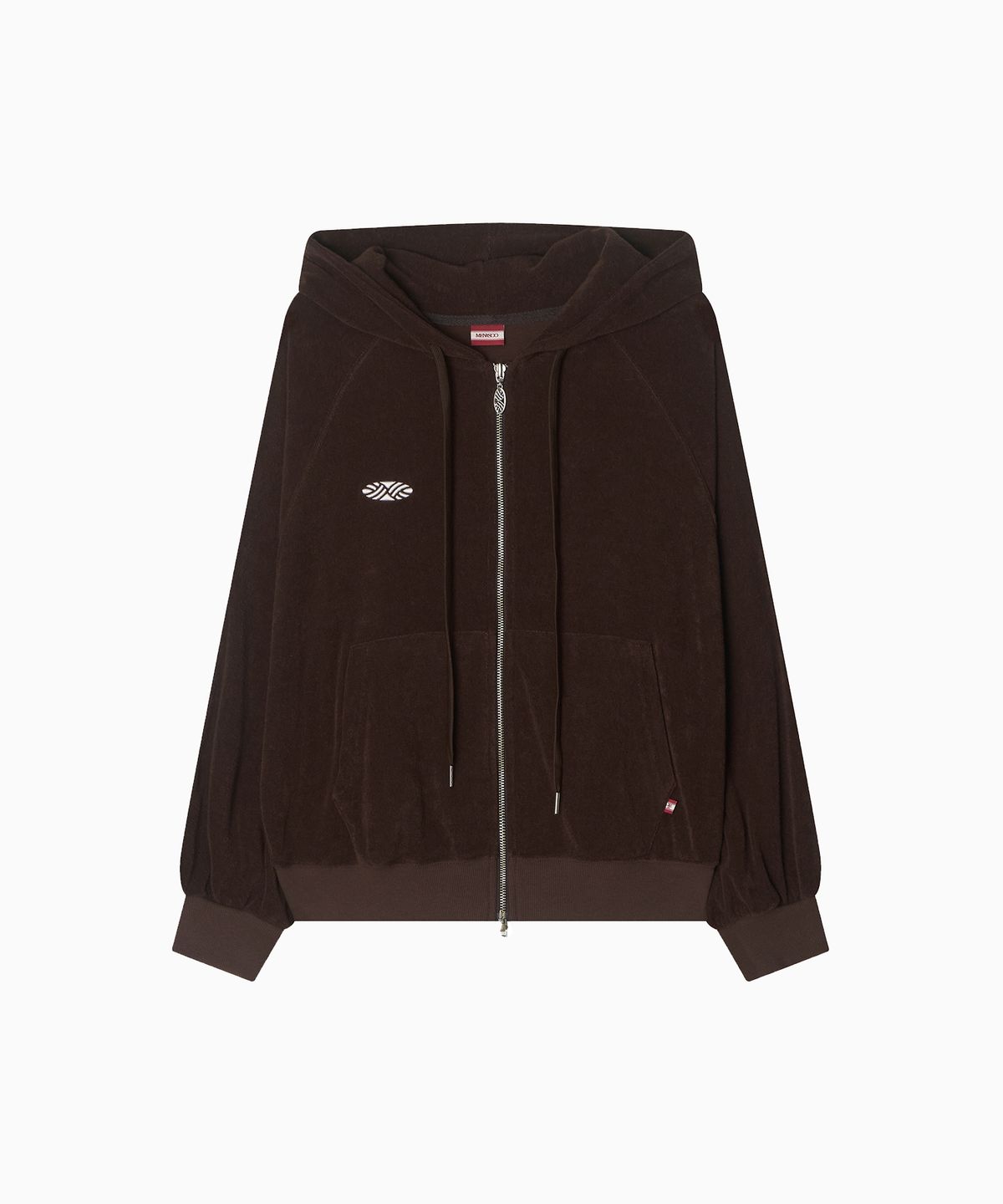미나수(MENASOO) Terry Raglan Hooded Zip Up_Brown