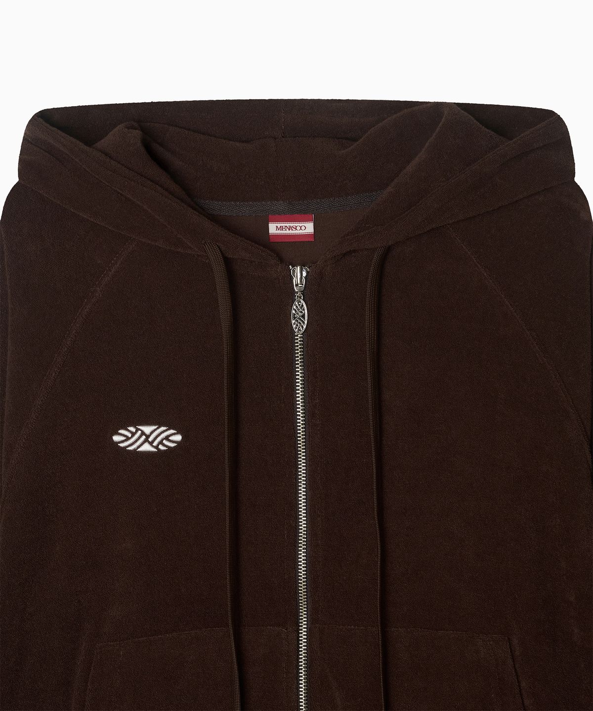 미나수(MENASOO) Terry Raglan Hooded Zip Up_Brown