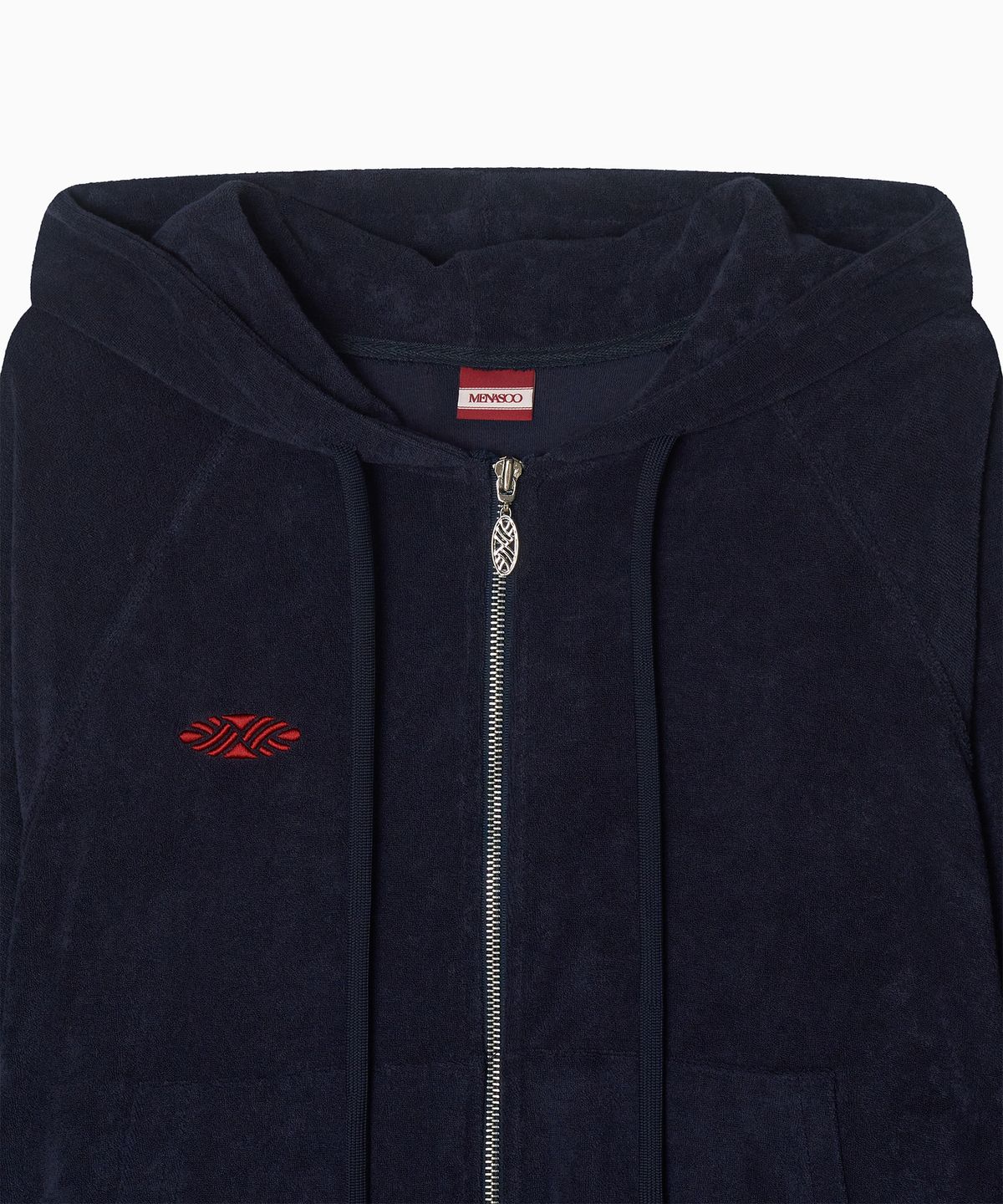 미나수(MENASOO) Terry Raglan Hooded Zip Up_Navy