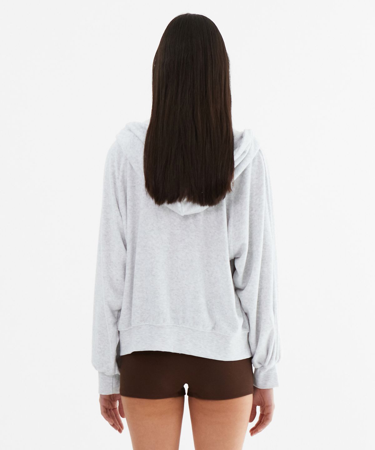미나수(MENASOO) Terry Raglan Hooded Zip Up_White Melange