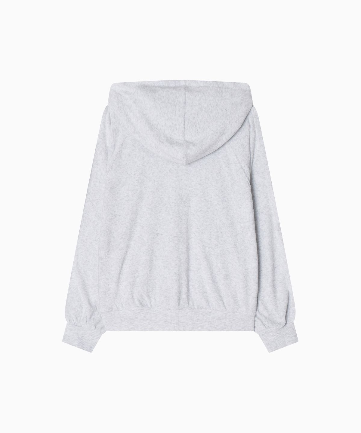미나수(MENASOO) Terry Raglan Hooded Zip Up_White Melange