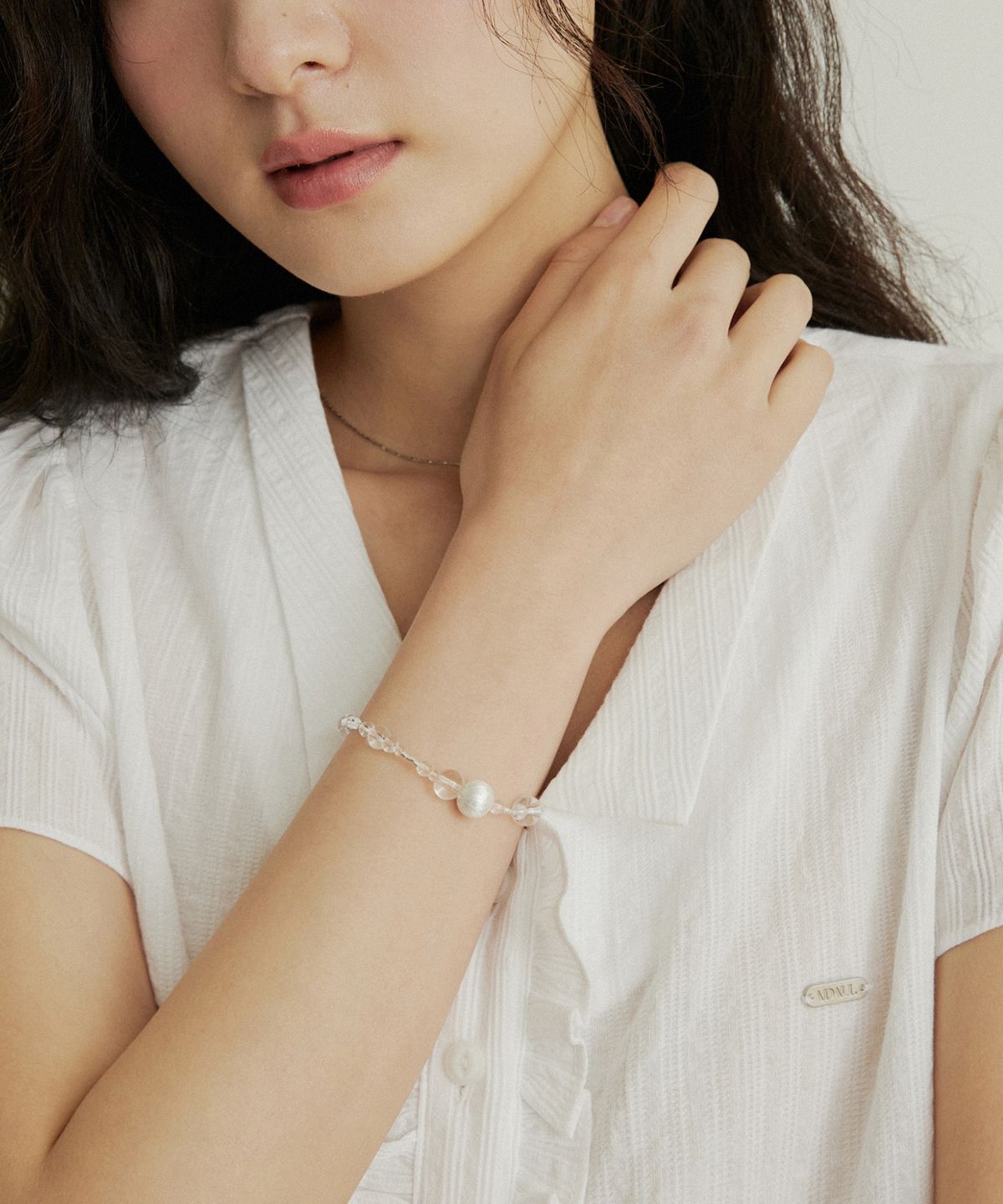 어다울(ADAUL) Clear ball line bracelet - silver
