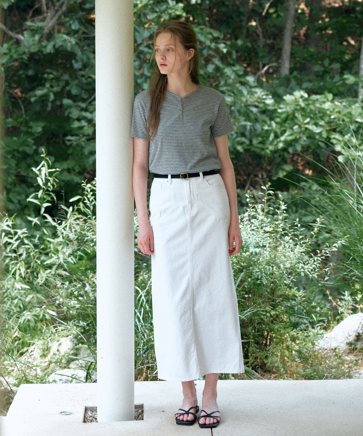 엽페(YUPPE) WAVE COTTON SKIRT_WHITE