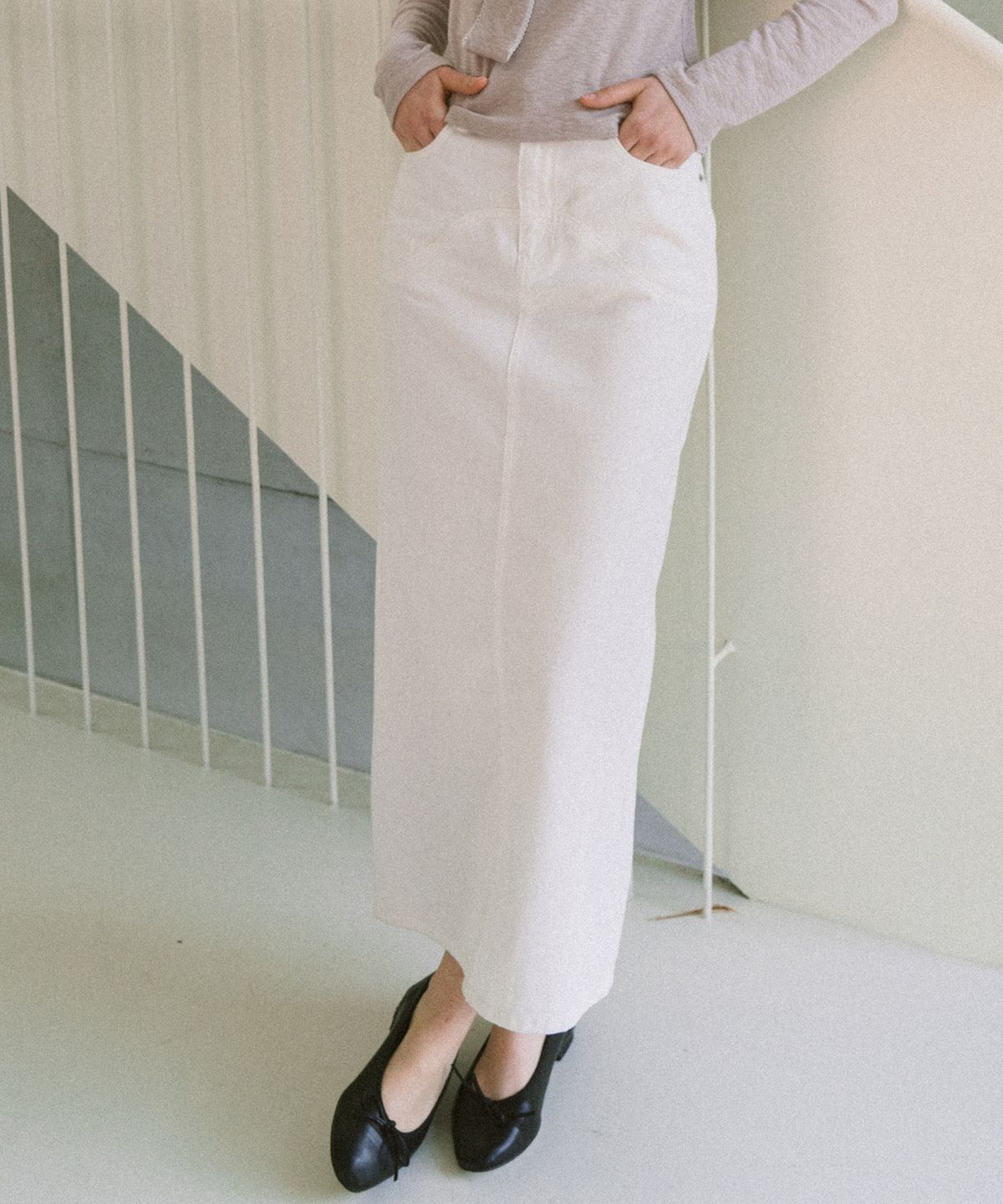 엽페(YUPPE) WAVE COTTON SKIRT_WHITE