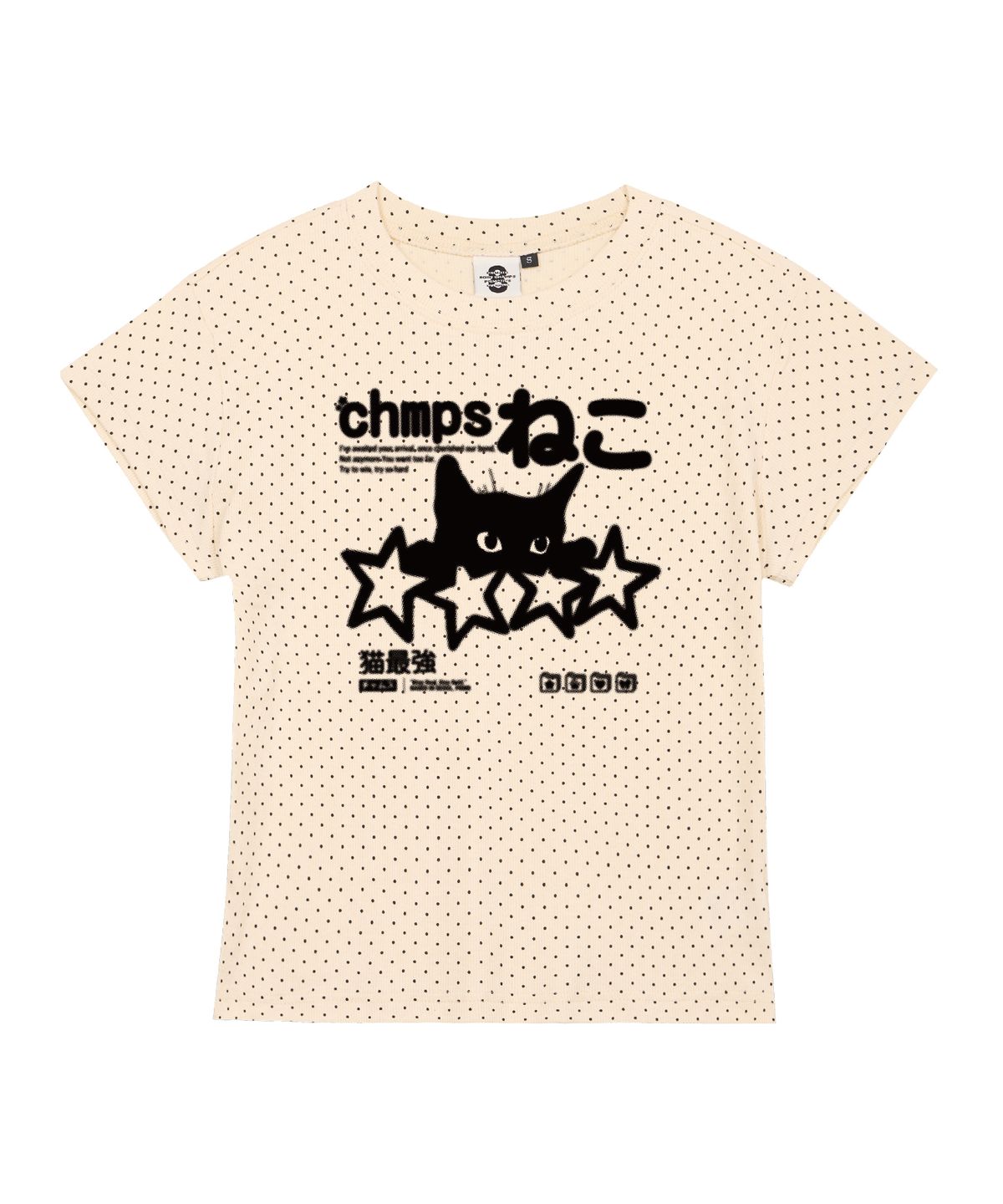 본챔스(BORN CHAMPS) [3 COLORS] DOT NEKO 여성 땡땡이 반팔티셔츠 B25ST68
