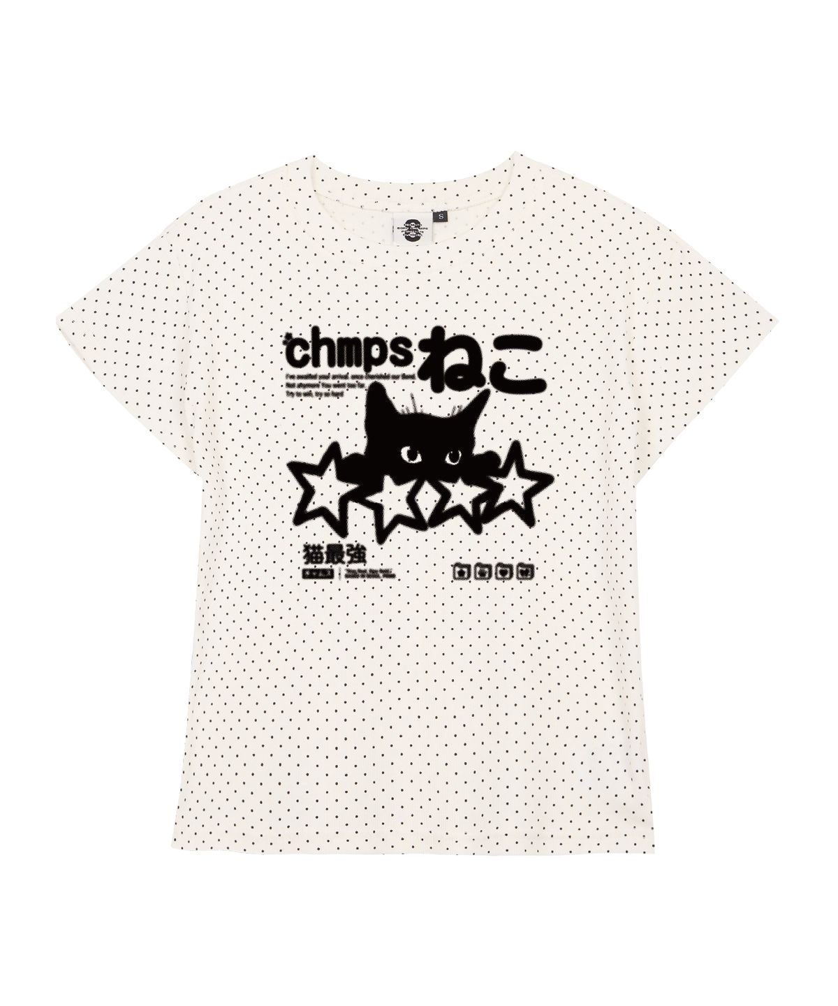 본챔스(BORN CHAMPS) [3 COLORS] DOT NEKO 여성 땡땡이 반팔티셔츠 B25ST68