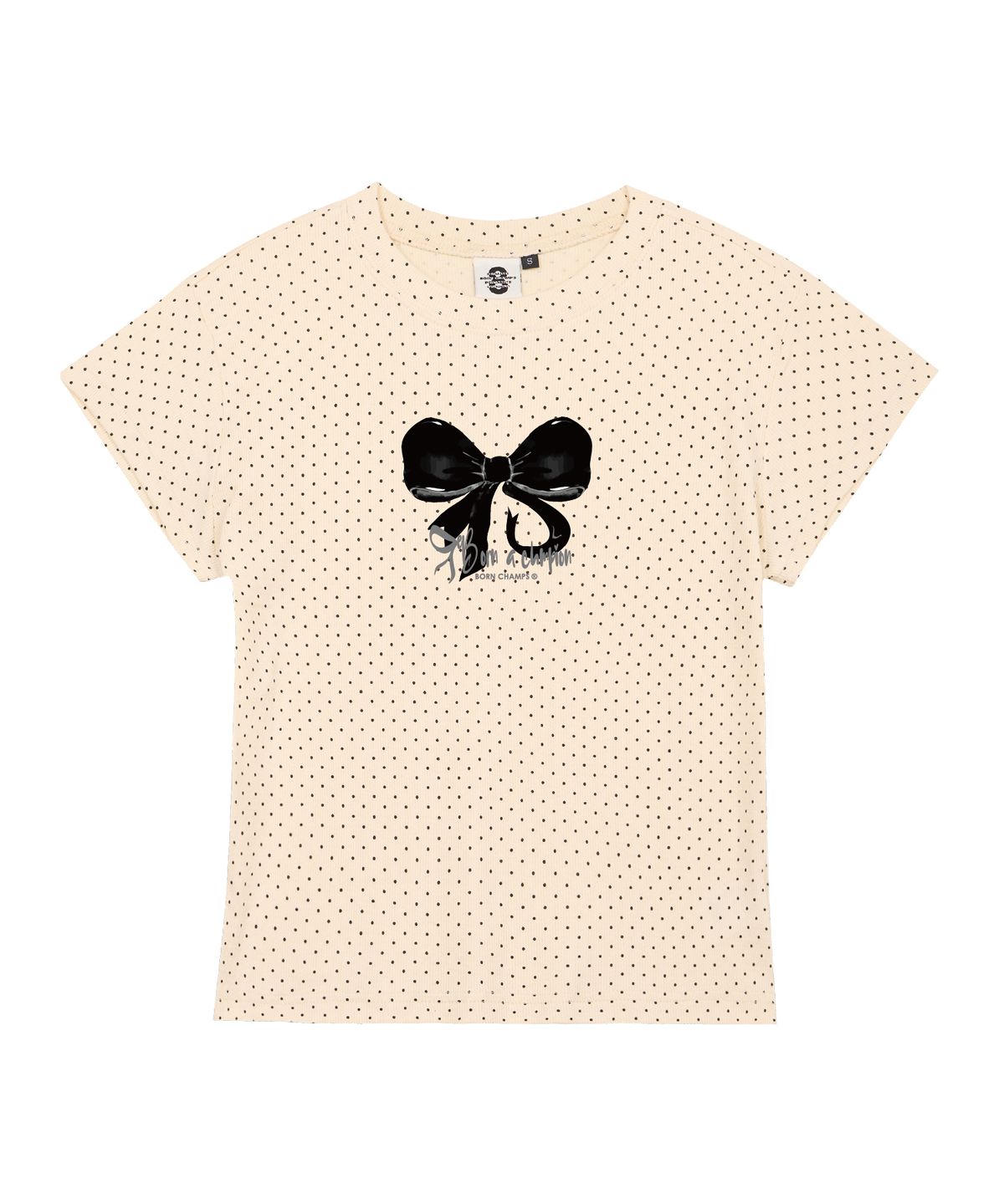 본챔스(BORN CHAMPS) [3 COLORS] REBORN 여성 땡땡이 반팔티셔츠 B25ST66