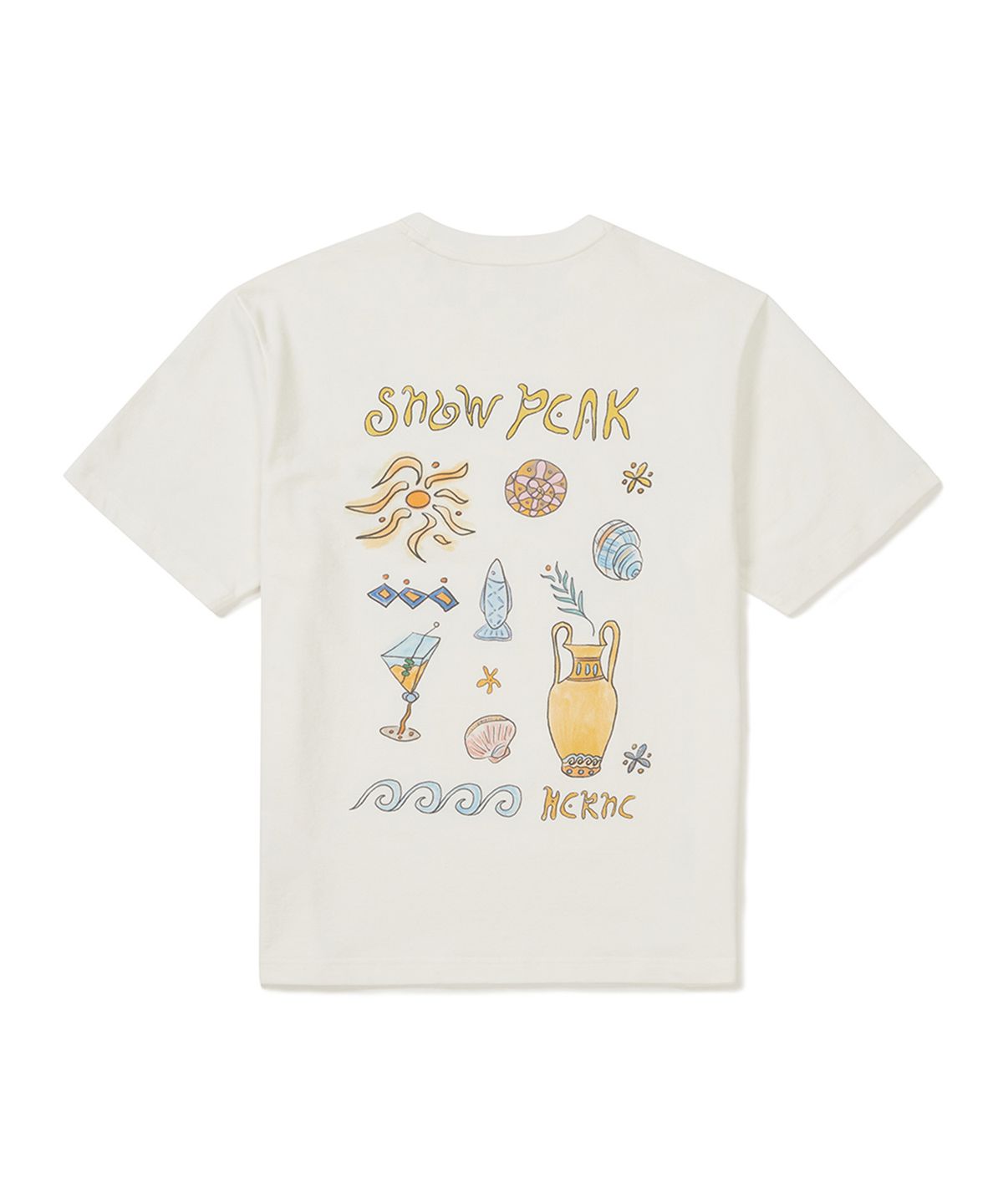 스노우피크 어패럴(SNOWPEAK APPAREL) [스노우피크 X 헤르시] 그래픽 반팔 티셔츠 (S25MMFTS36) Off White