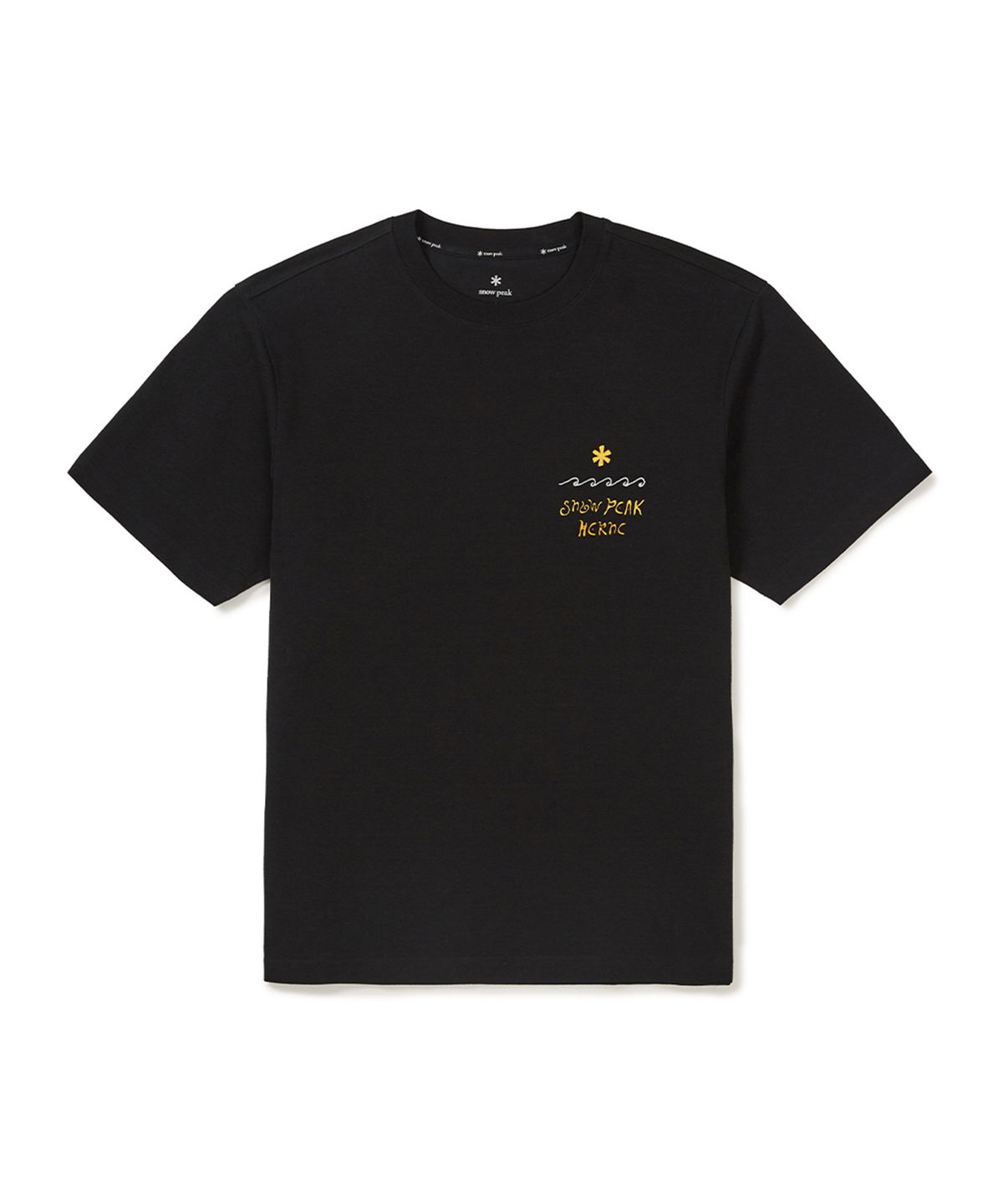 스노우피크 어패럴(SNOWPEAK APPAREL) [스노우피크 X 헤르시] 레터링 반팔 티셔츠 (S25MMFTS38) Black