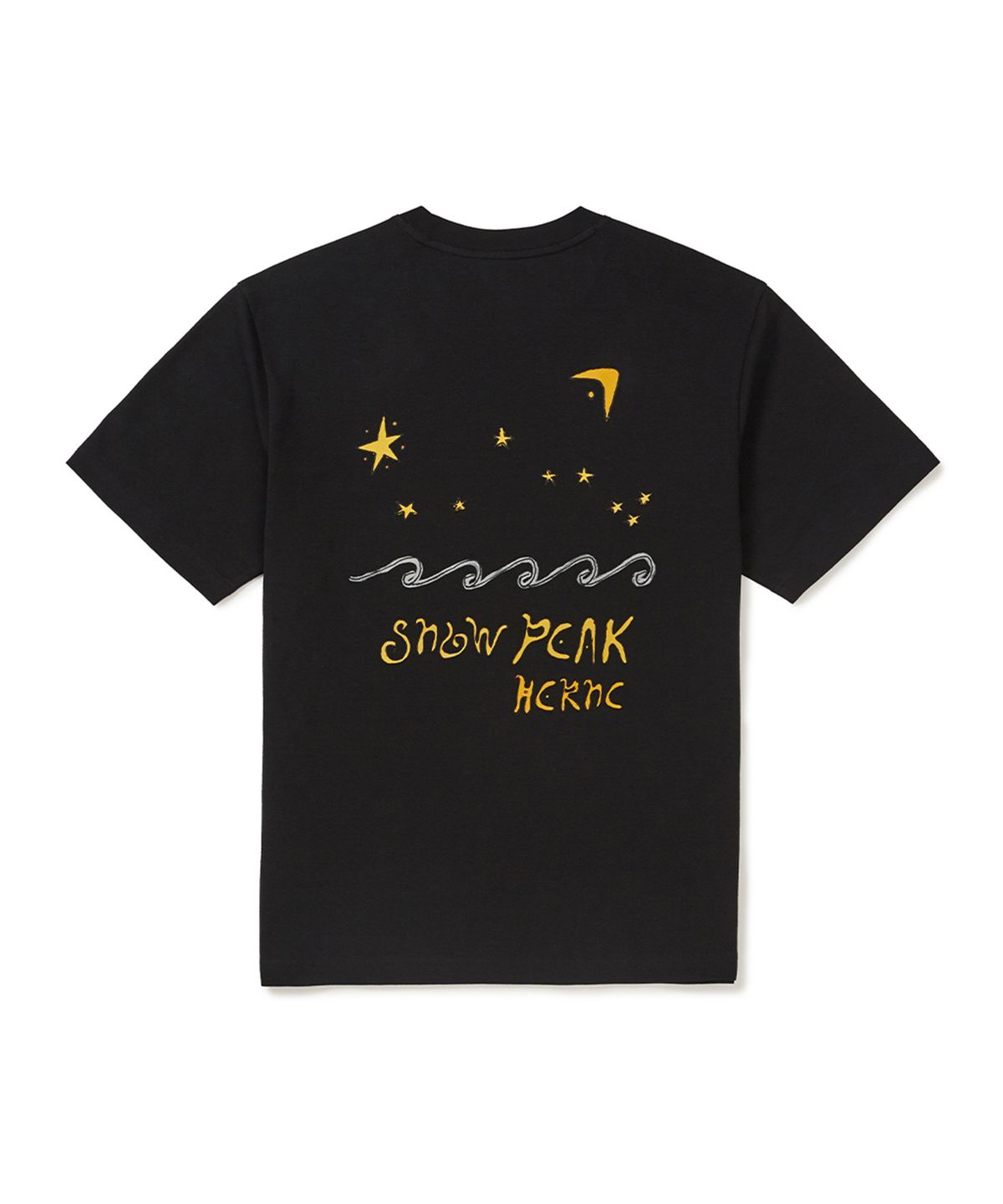 스노우피크 어패럴(SNOWPEAK APPAREL) [스노우피크 X 헤르시] 레터링 반팔 티셔츠 (S25MMFTS38) Black