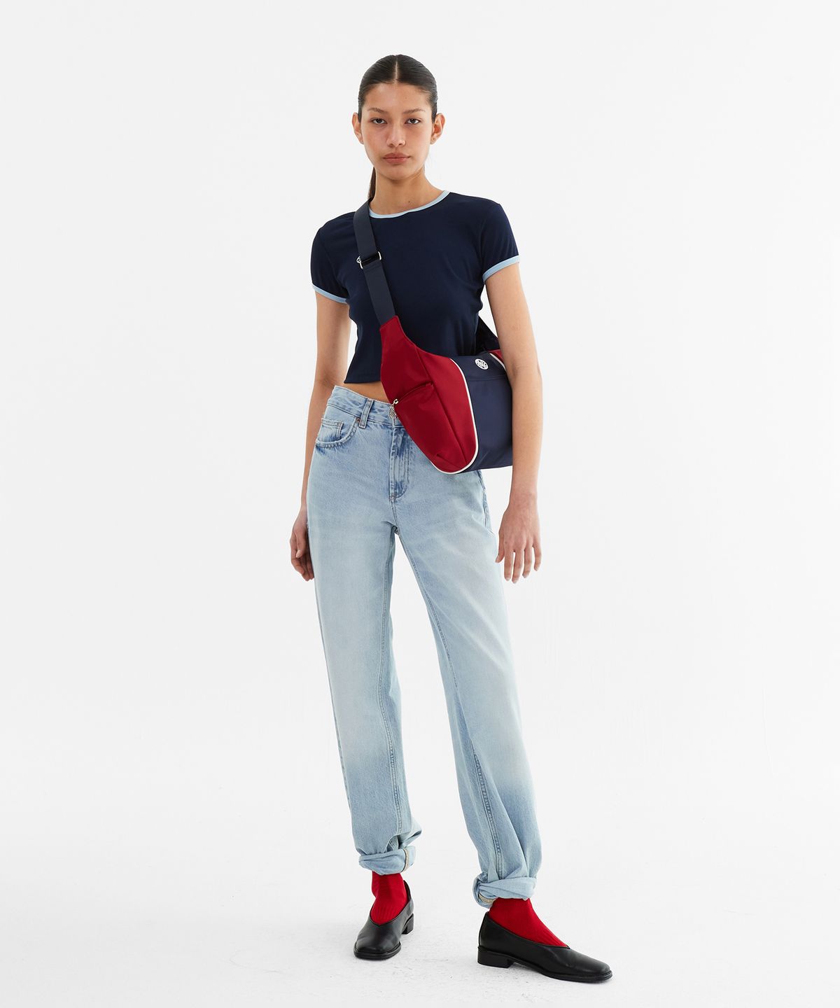 미나수(MENASOO) MNS Track line Cross Bag_Combination