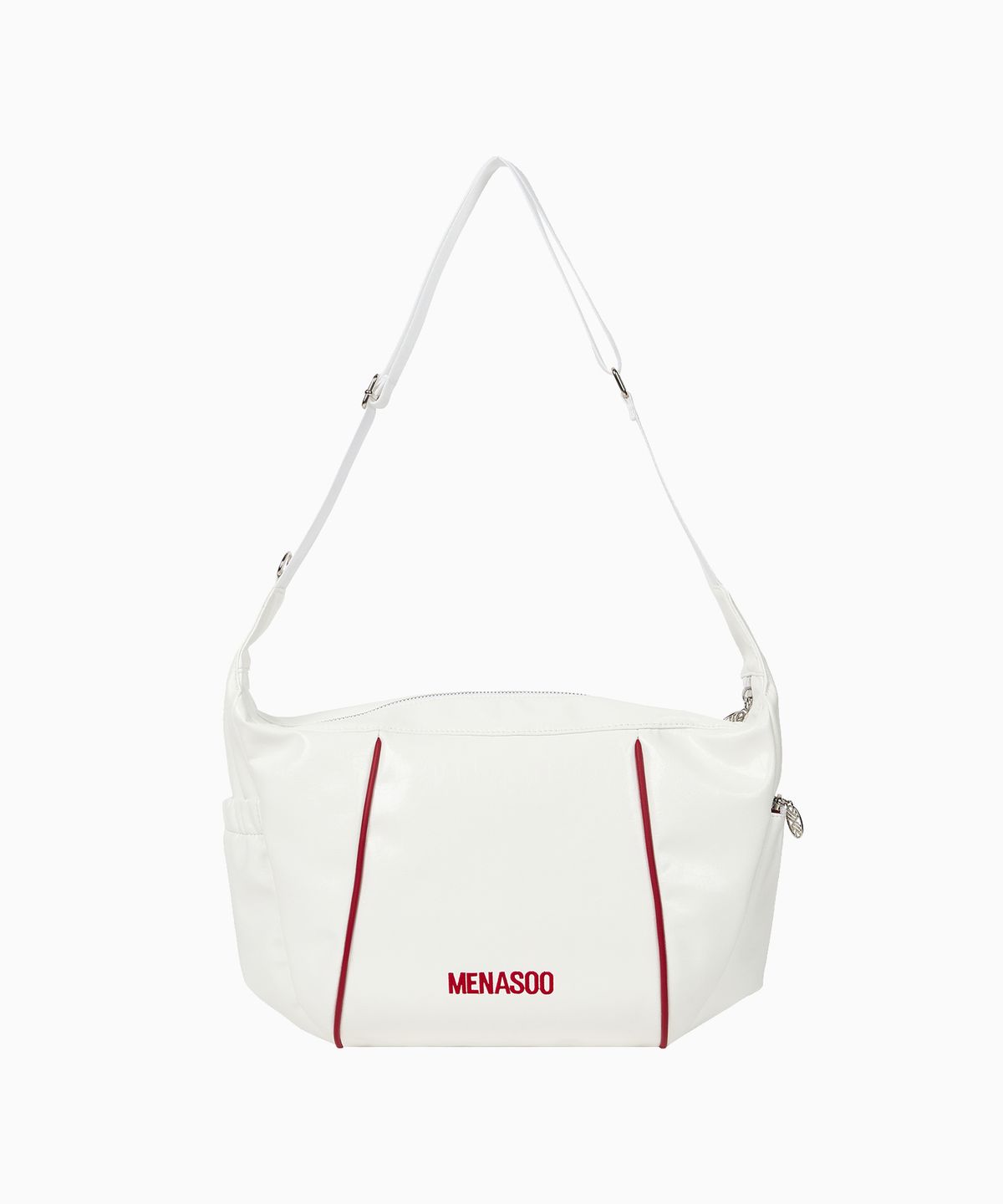 미나수(MENASOO) MNS Track line Cross Bag_White Leather