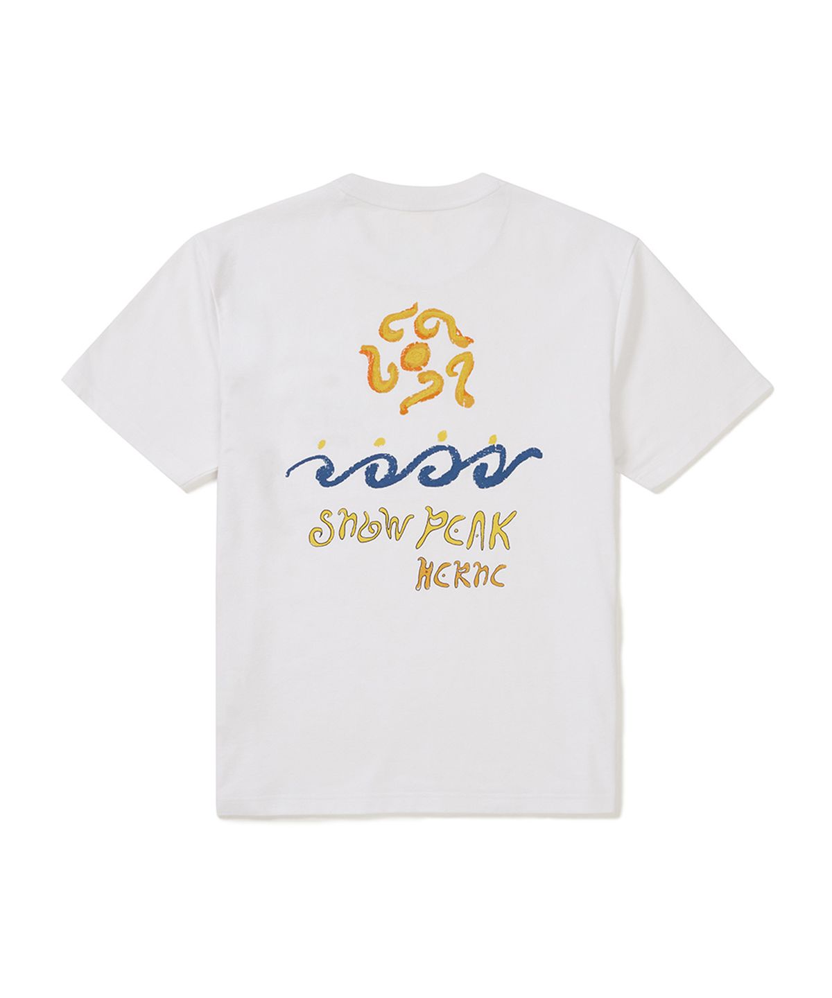 스노우피크 어패럴(SNOWPEAK APPAREL) [스노우피크 X 헤르시] 레터링 반팔 티셔츠 (S25MMFTS38) White