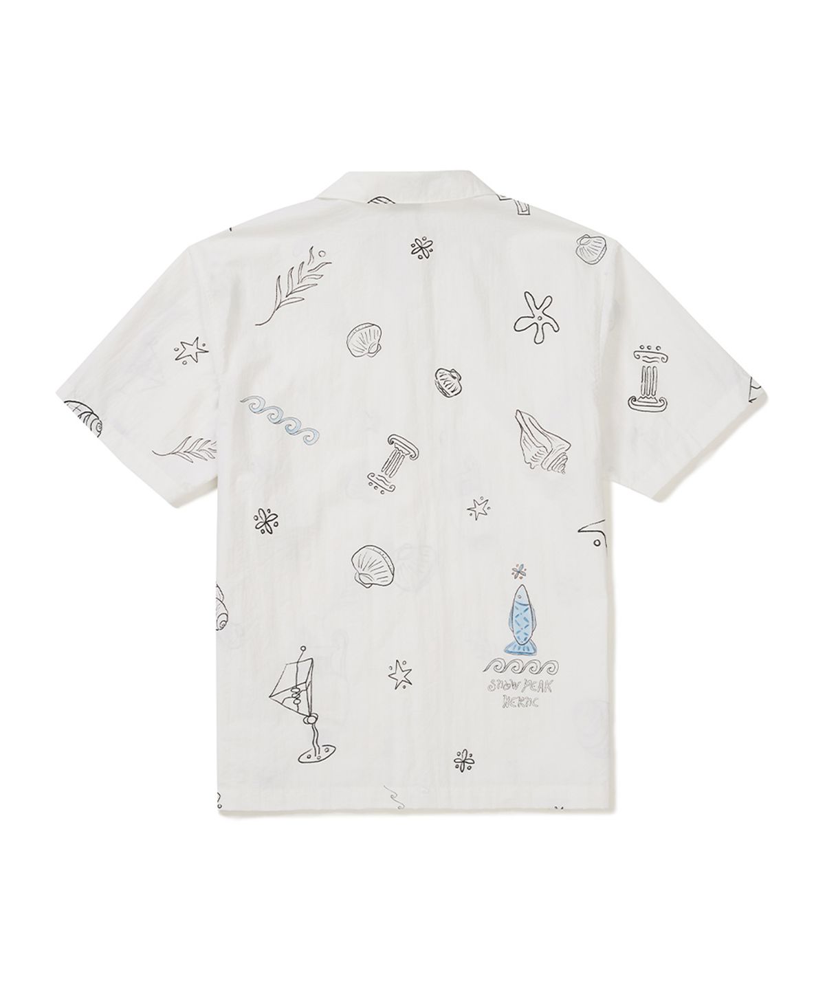 스노우피크 어패럴(SNOWPEAK APPAREL) [스노우피크 X 헤르시] 그래픽 반팔 셔츠 (S25MMWSH38) White