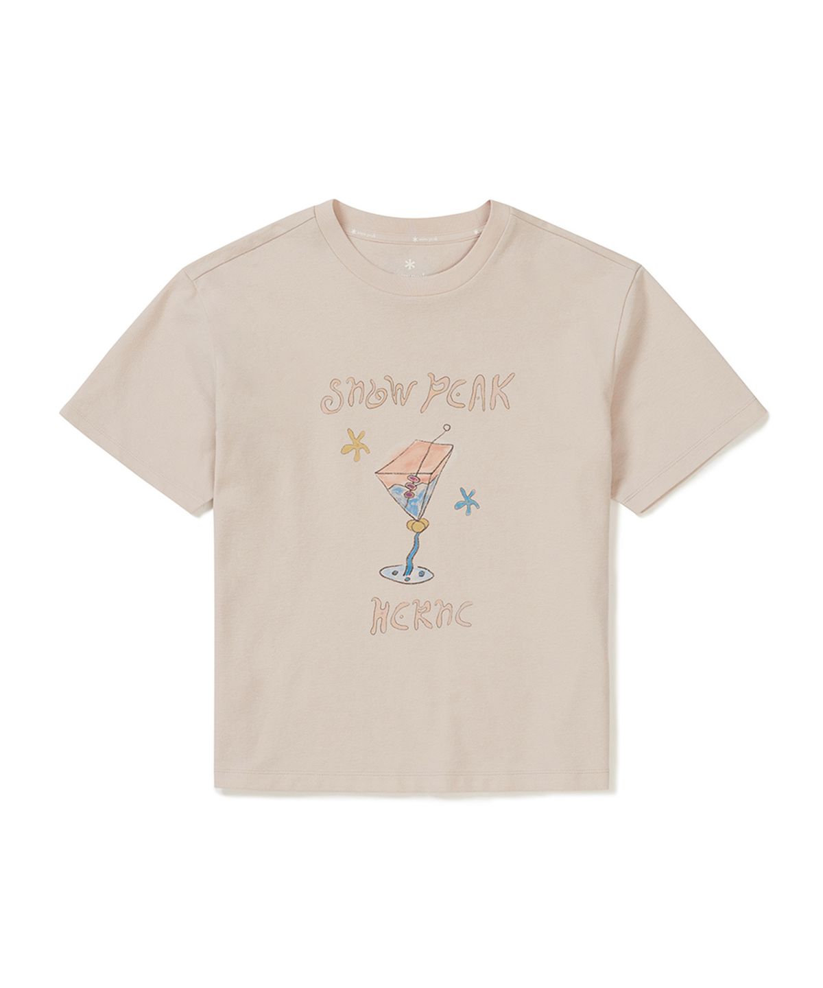 스노우피크 어패럴(SNOWPEAK APPAREL) [스노우피크 X 헤르시] 여성 세미크롭 반팔 티셔츠 (S25MWFTS59) Light Pink