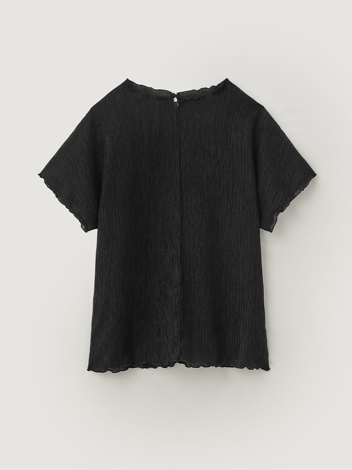 비뮤즈맨션(BEMUSE MANSION) Waving wrinkle top - Black