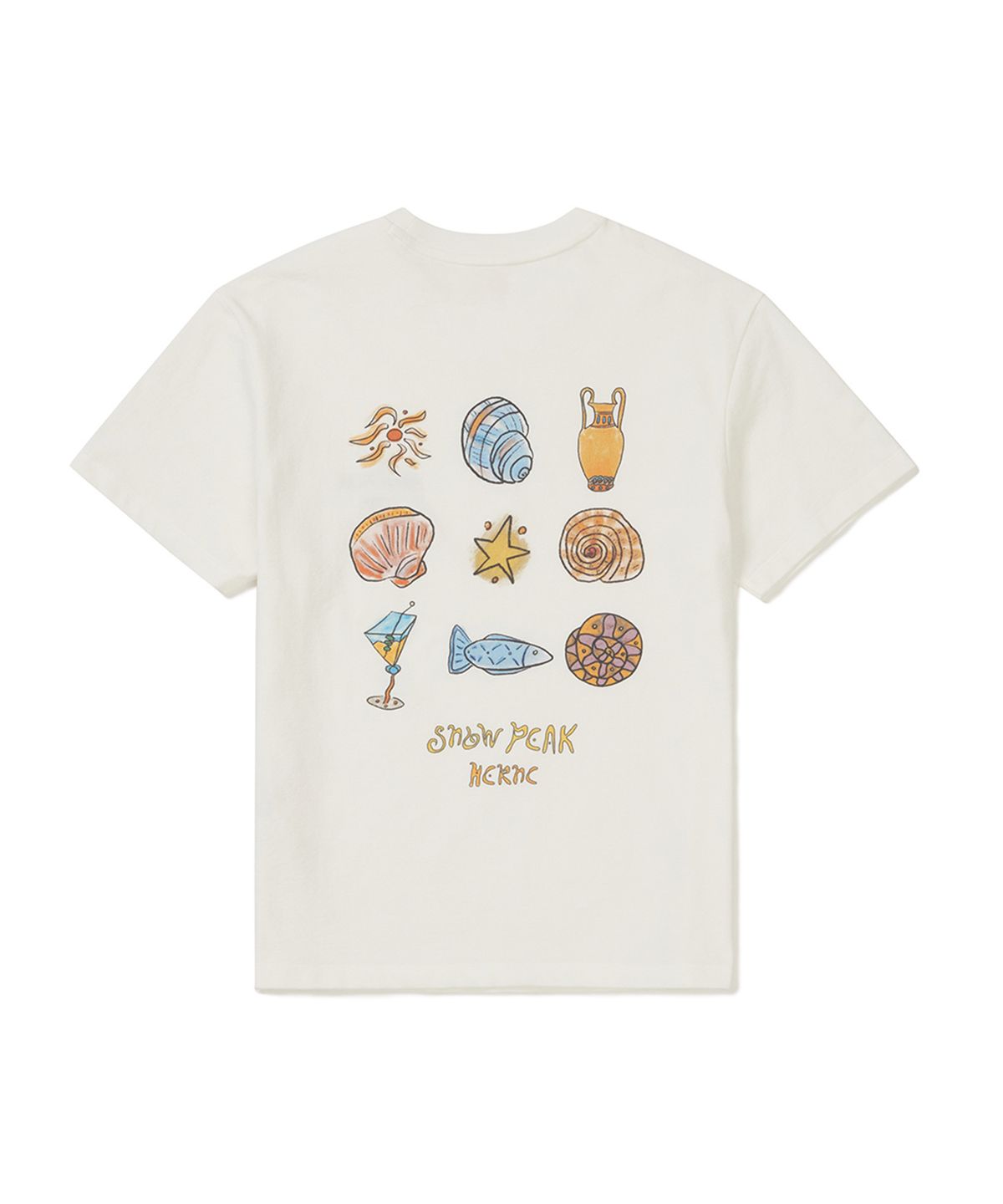 스노우피크 어패럴(SNOWPEAK APPAREL) [스노우피크 X 헤르시] 여성 그래픽 반팔 티셔츠 (S25MWFTS79) Off White