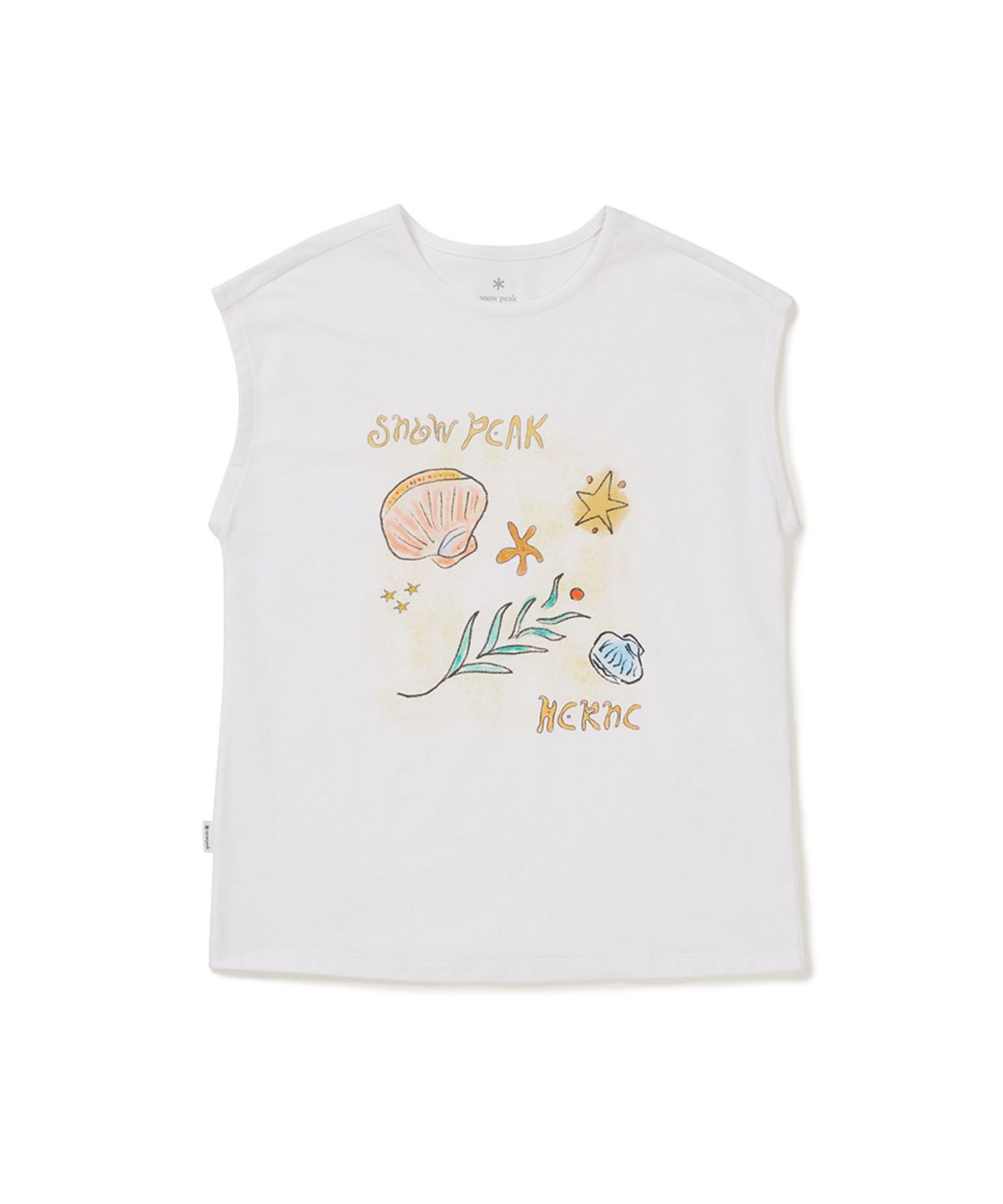 스노우피크 어패럴(SNOWPEAK APPAREL) [스노우피크 X 헤르시] 여성 그래픽 슬리브리스 (S25MWWST59) White