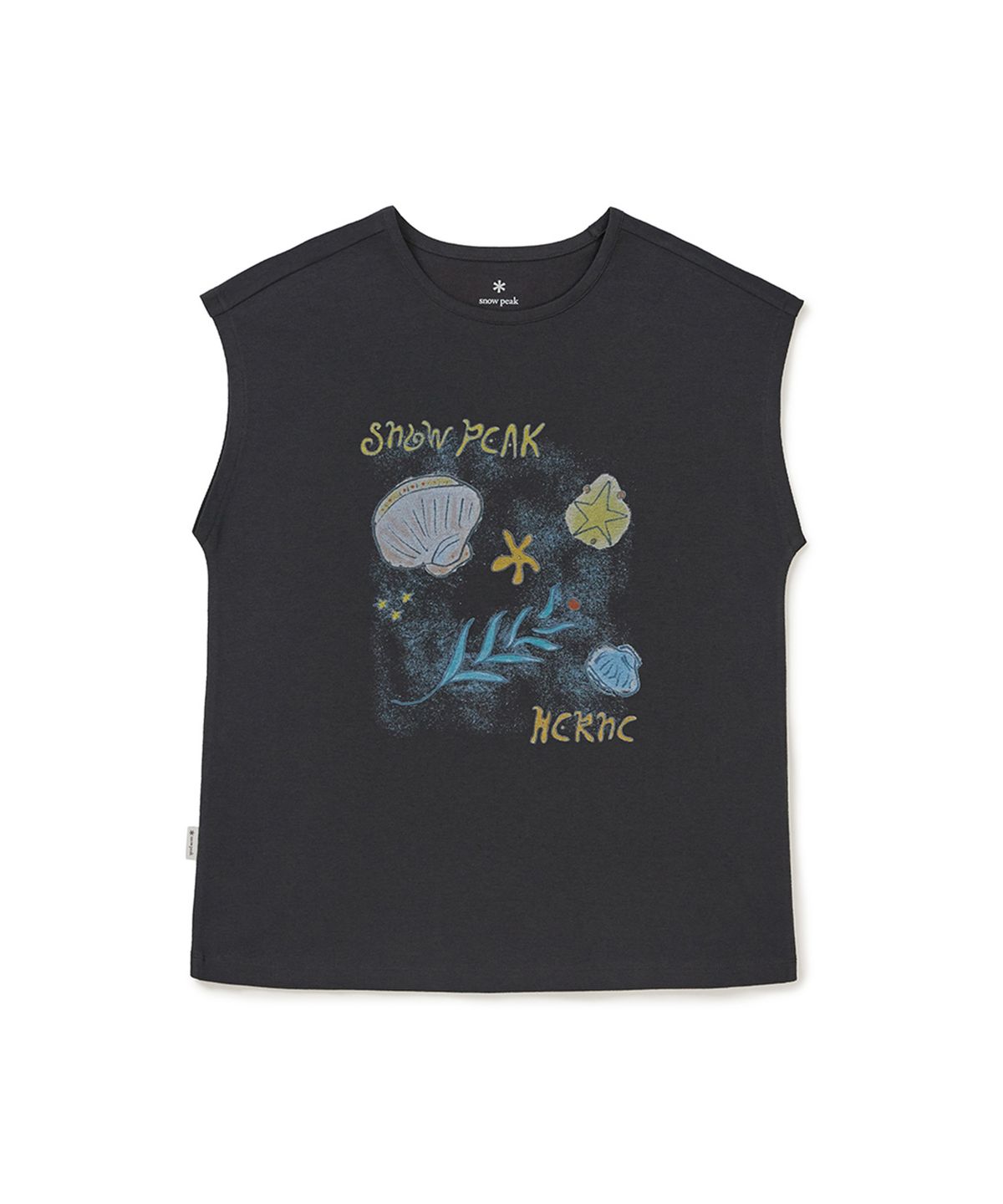스노우피크 어패럴(SNOWPEAK APPAREL) [스노우피크 X 헤르시] 여성 그래픽 슬리브리스 (S25MWWST59) Dark Navy