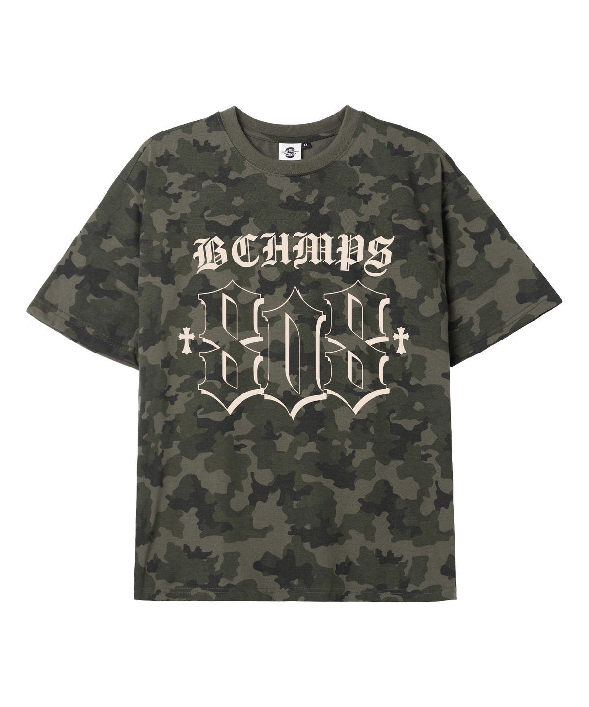 본챔스(BORN CHAMPS) [3 COLORS] 808TRIBAL 오버핏 카모 반팔티셔츠 B25ST70