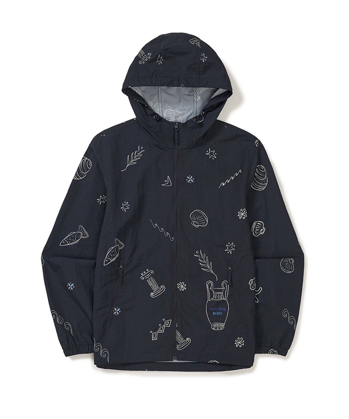 스노우피크 어패럴(SNOWPEAK APPAREL) [스노우피크 X 헤르시] 그래픽 바람막이 (S25MMWWB36) Navy