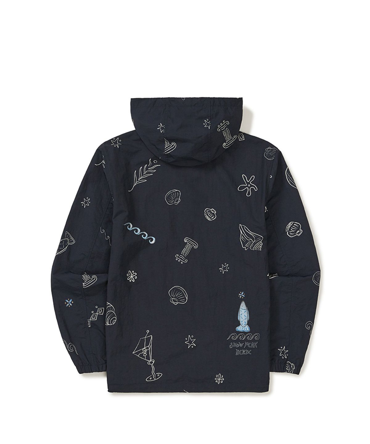 스노우피크 어패럴(SNOWPEAK APPAREL) [스노우피크 X 헤르시] 그래픽 바람막이 (S25MMWWB36) Navy
