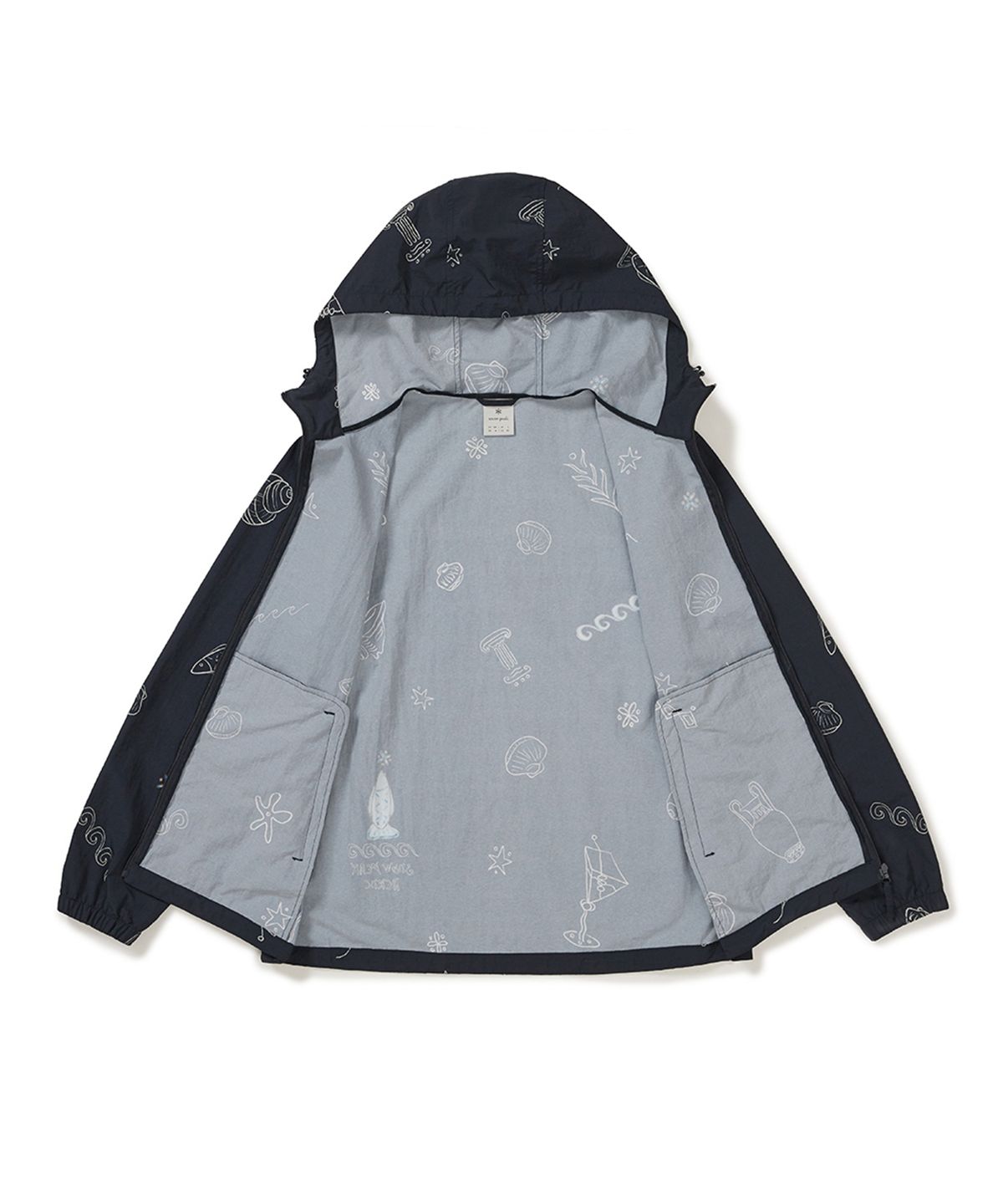 스노우피크 어패럴(SNOWPEAK APPAREL) [스노우피크 X 헤르시] 그래픽 바람막이 (S25MMWWB36) Navy