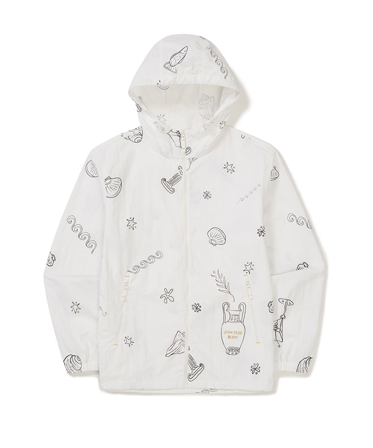 스노우피크 어패럴(SNOWPEAK APPAREL) [스노우피크 X 헤르시] 그래픽 바람막이 (S25MMWWB36) White