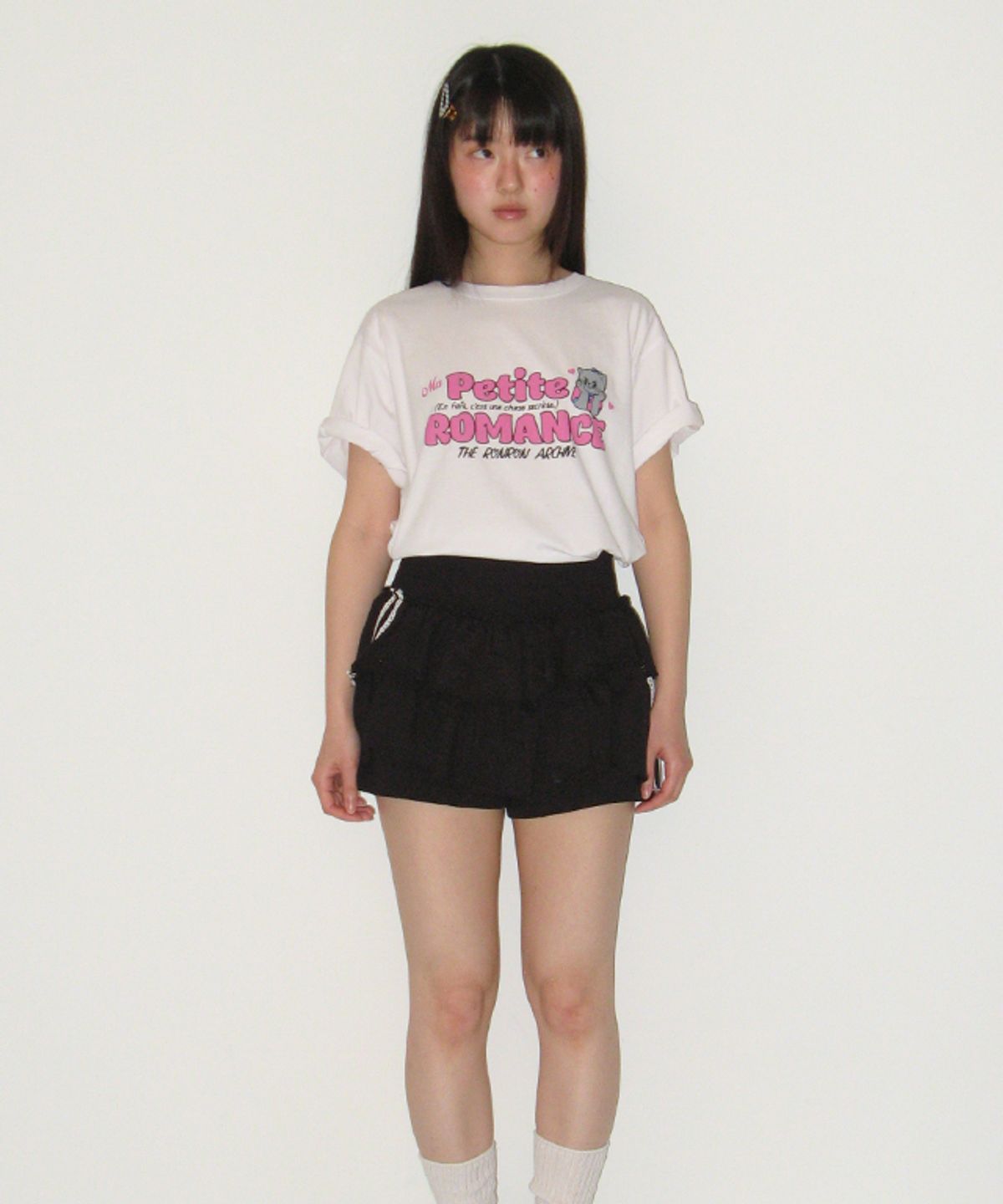론론(RONRON) PETIT ROMANCE BASIC FIT T SHIRT WHITE