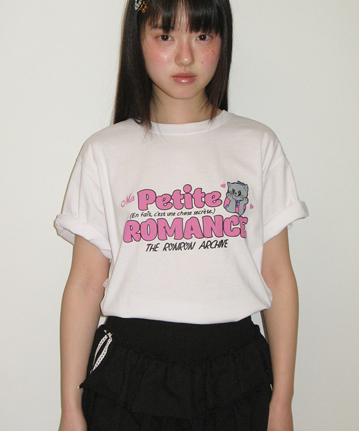 론론(RONRON) PETIT ROMANCE BASIC FIT T SHIRT WHITE