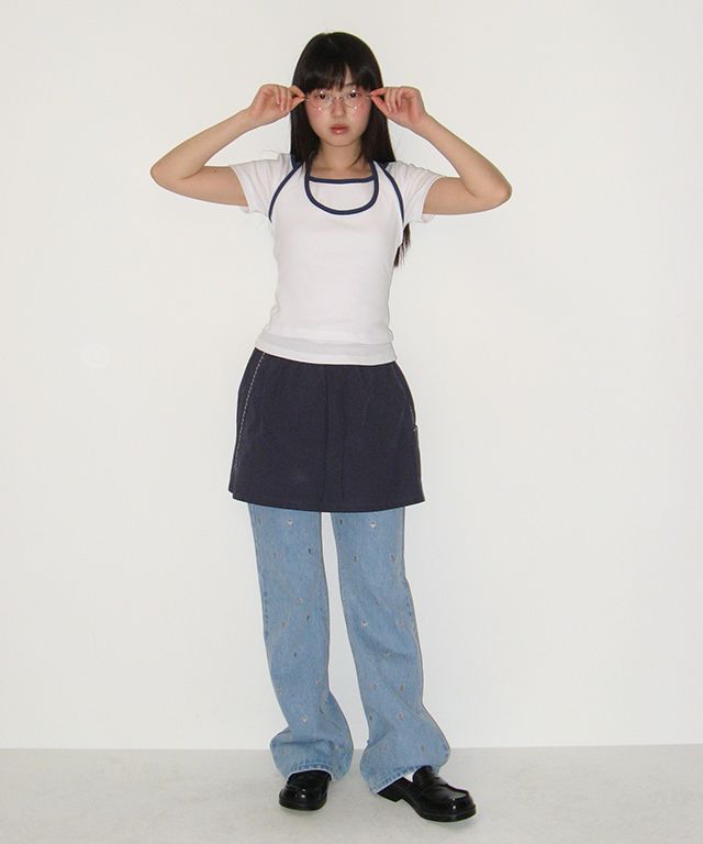 RONRON★韓国★人気★LAYERED HALTER RINGER T SHIRT MUSINSA公式 | RONRON LAYERED HALTER RINGER T SHIRT WHITE