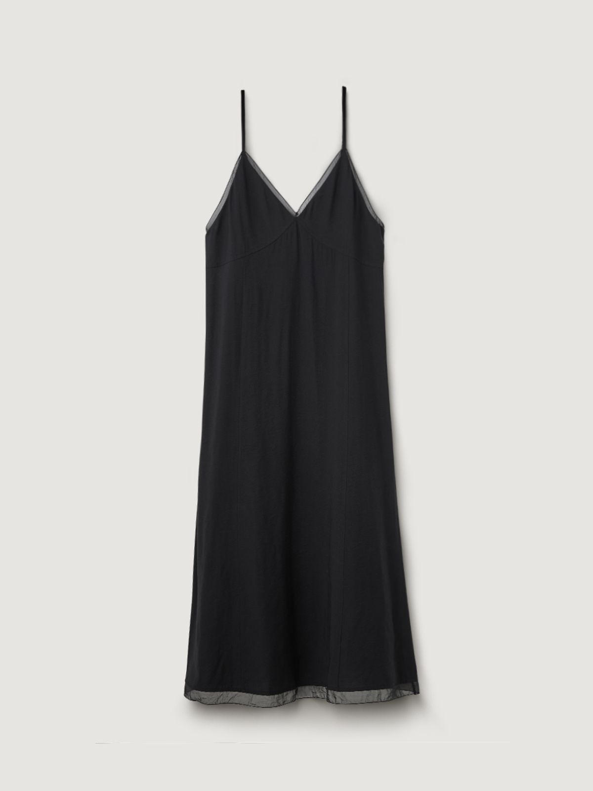 비뮤즈맨션(BEMUSE MANSION) Sheer patch layered dress - Black