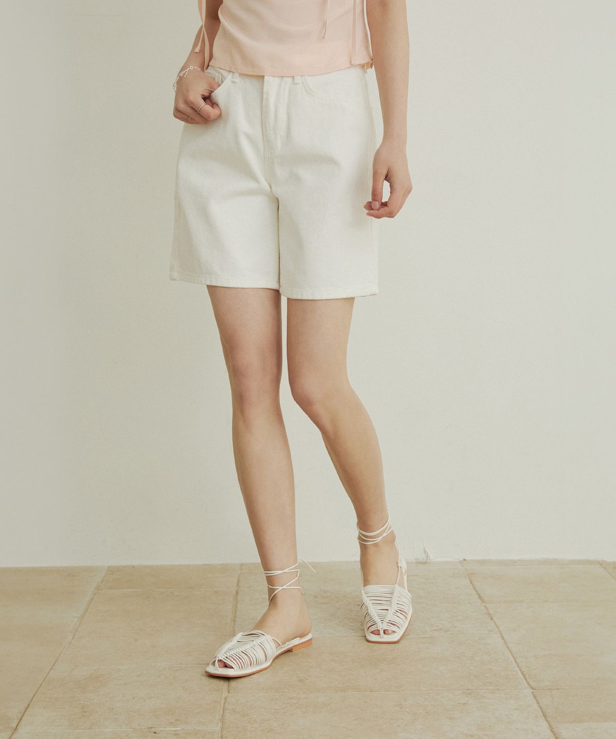 어다울(ADAUL) Back label cotton half pants - 3color