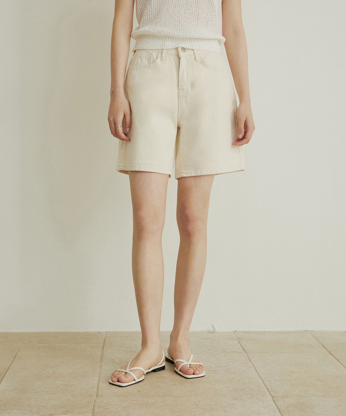 어다울(ADAUL) Back label cotton half pants - 3color