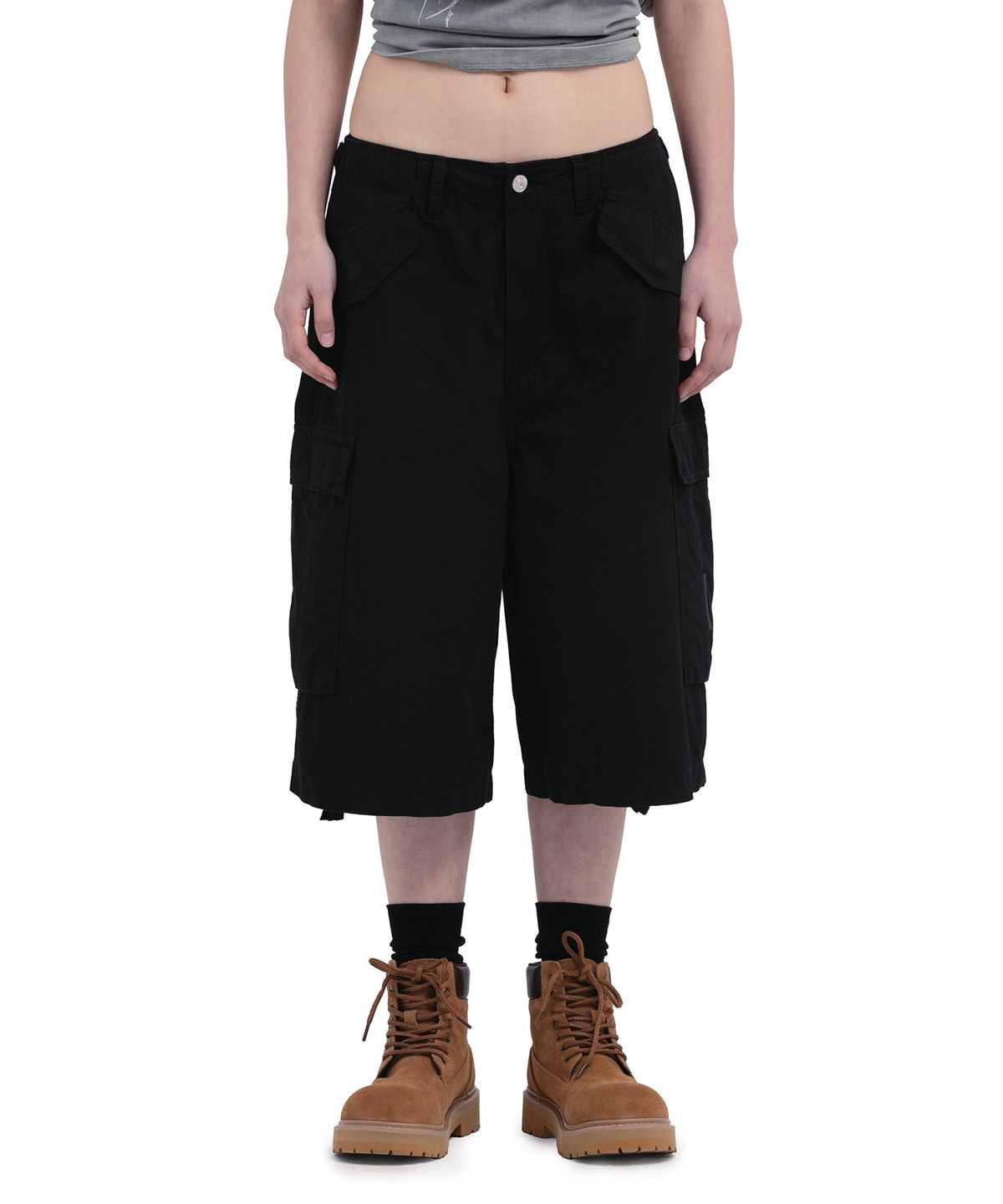 데프가먼츠(DEFGARMENTS) BERMUDA CARGO PANTS [BLACK]