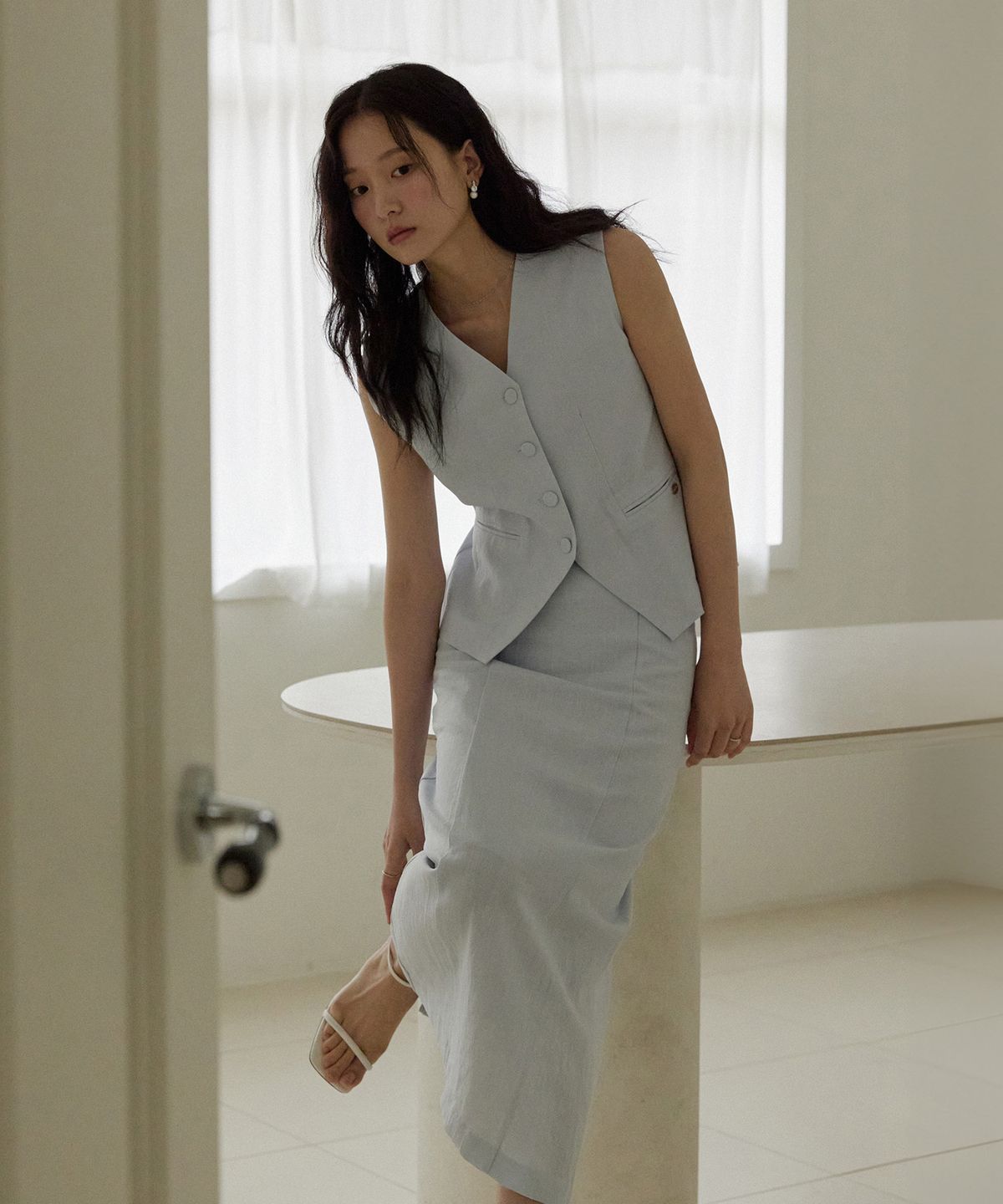 어다울(ADAUL) Corn linen set up - blue