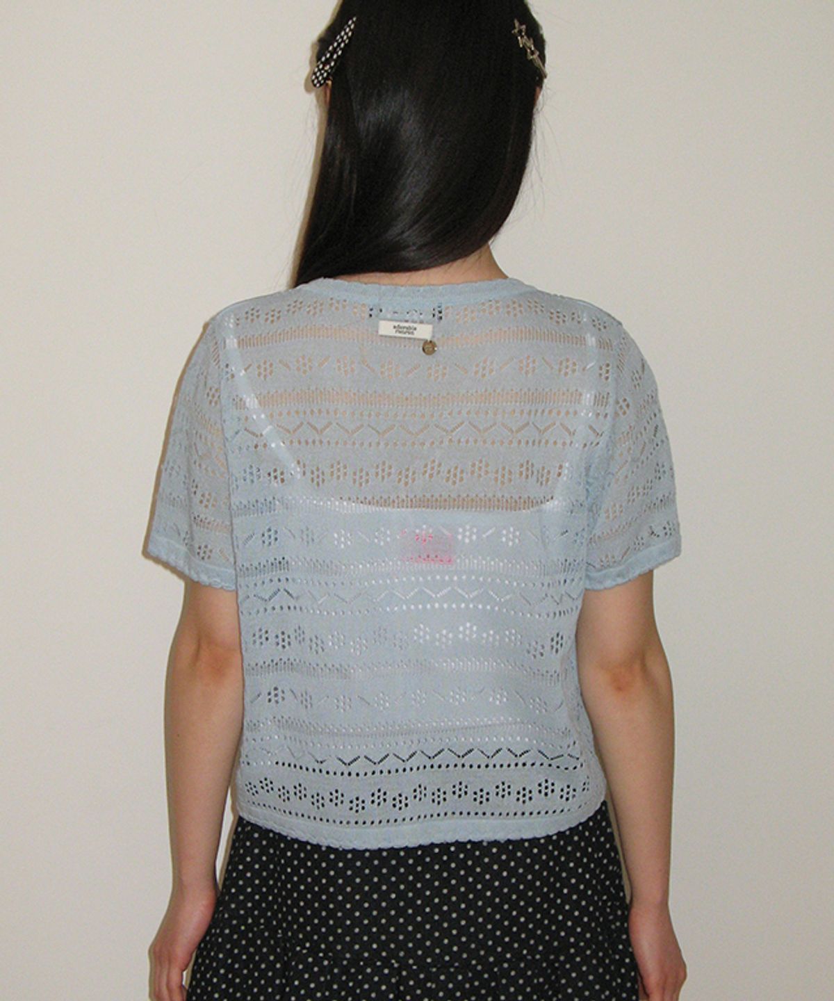 론론(RONRON) BREEZY SCOTCH SUMMER KNIT CARDIGAN SKY