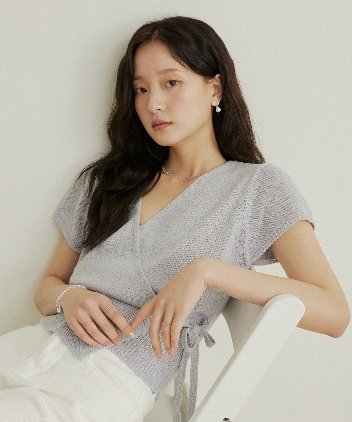 어다울(ADAUL) Silver button summer lap knit - 5color