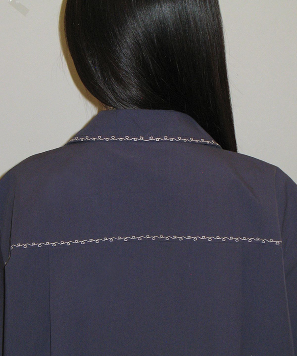 론론(RONRON) LOVER STITCH POCKET HALF SHIRT NAVY