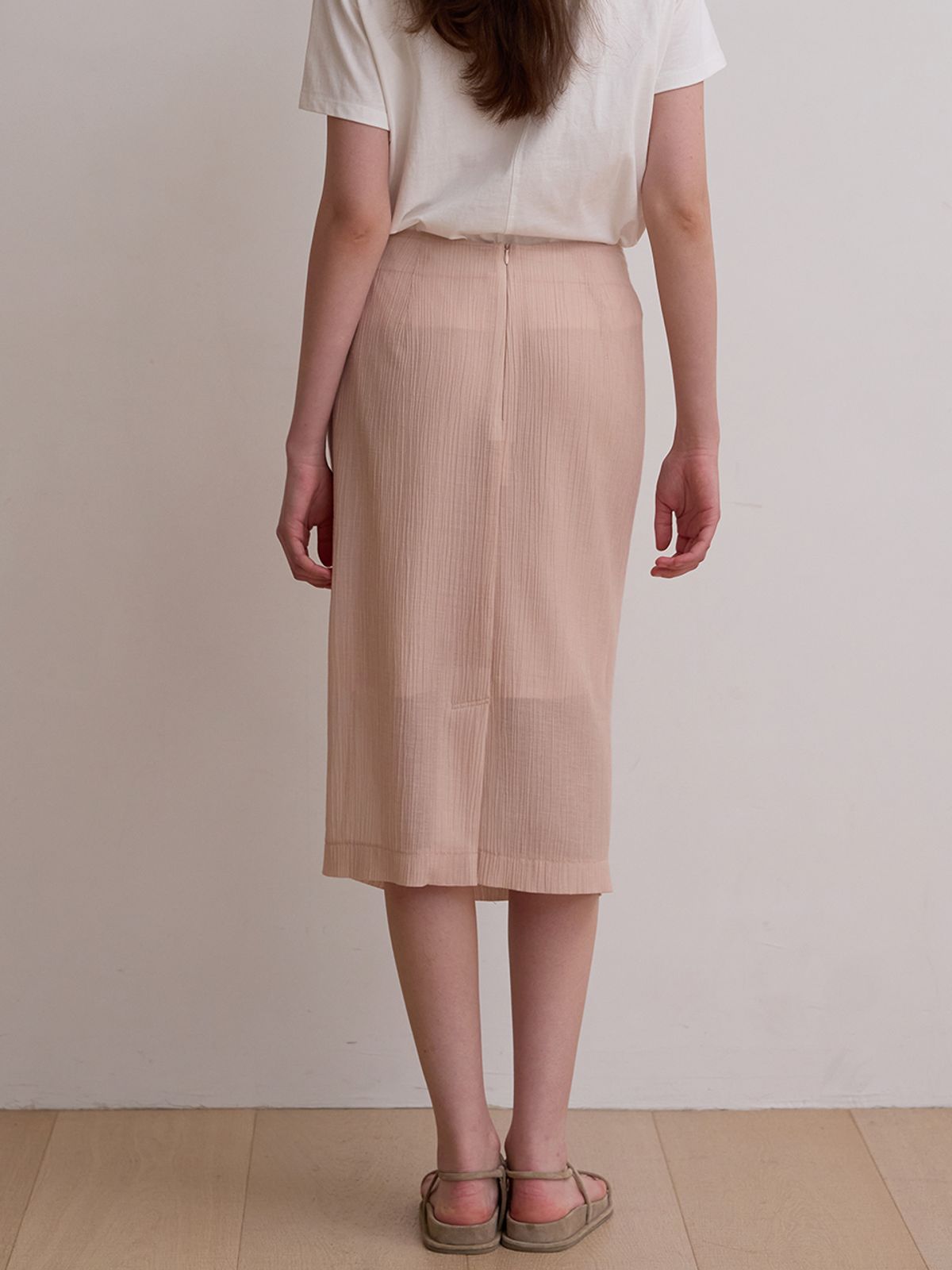 비뮤즈맨션(BEMUSE MANSION) Twist point skirt - Indi pink