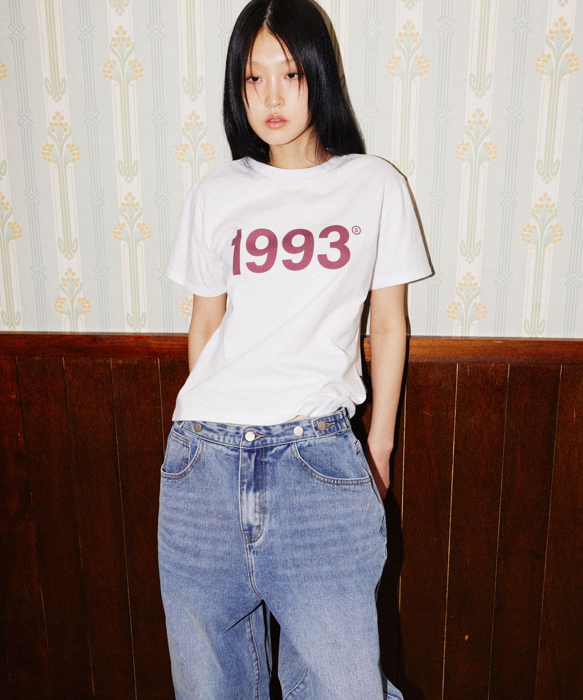 1993스튜디오(1993STUDIO) [2PACK] 1993 빅로고 우먼 레귤러핏 티셔츠