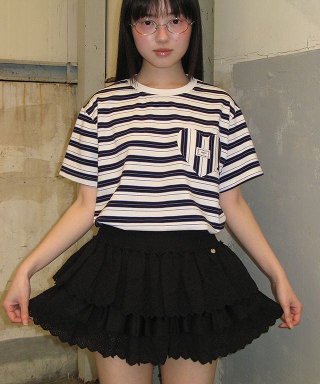 ★2025SS新作★RONRON★SMOCKED LACE CANCAN RUFFLE PANTSKIRT RONRON SMOCKED LACE CANCAN RUFFLE PANTSKIRT WHITE – SeoulSeoul