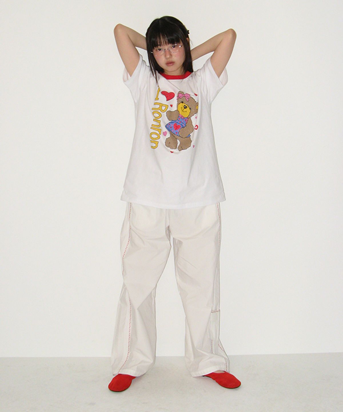 론론(RONRON) LOVER STITCH POCKET PANTS WHITE