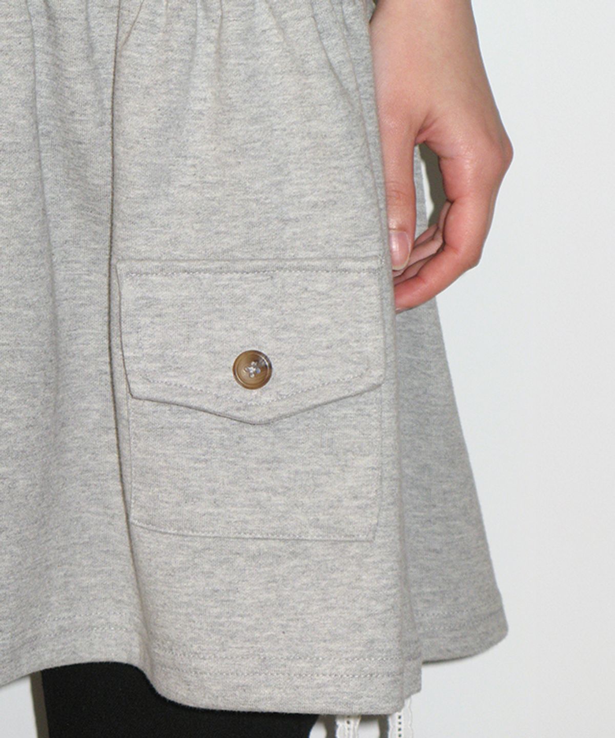 론론(RONRON) LAYERED SLEEVELESS HOODIE DRESS GREY