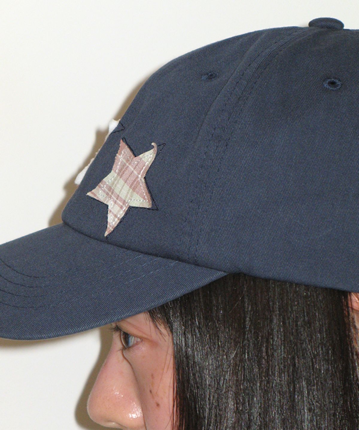 론론(RONRON) STAR PATCH MIXED APPLIQUE BALL CAP NAVY