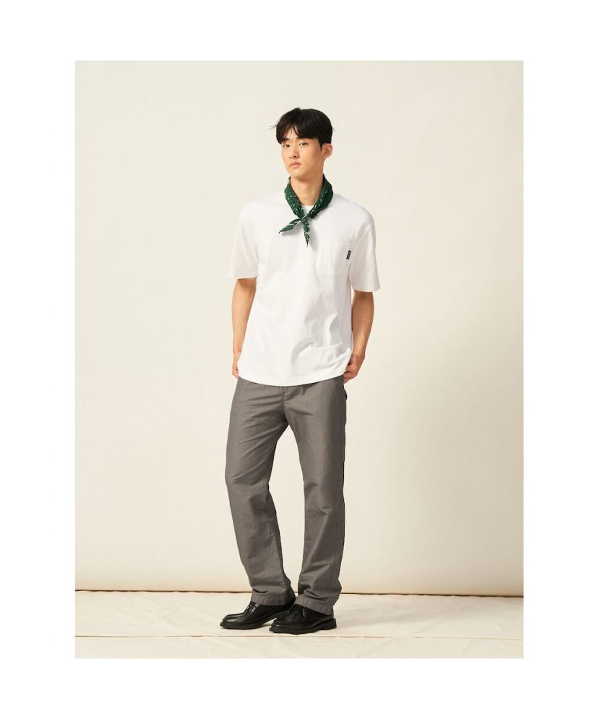 빈폴 멘(BEANPOLE MEN) 헤리티지 헤비웨이트 라운드 티셔츠  화이트 (BC5442C921)