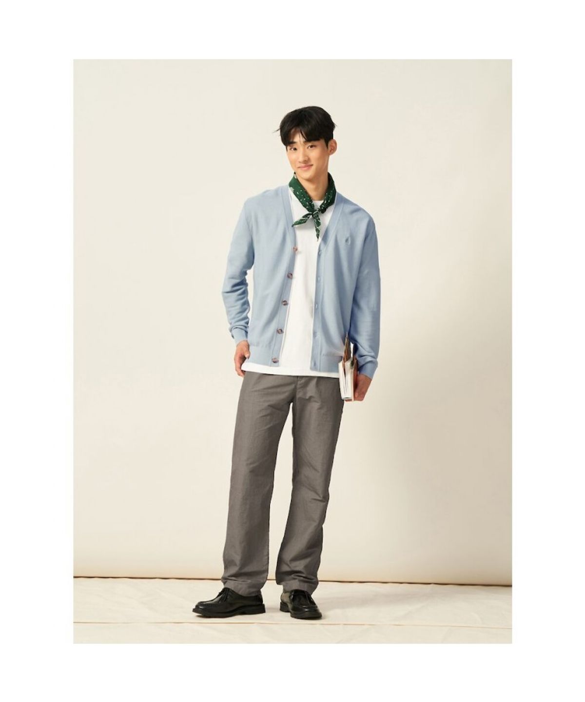 빈폴 멘(BEANPOLE MEN) 헤리티지 헤비웨이트 라운드 티셔츠  화이트 (BC5442C921)